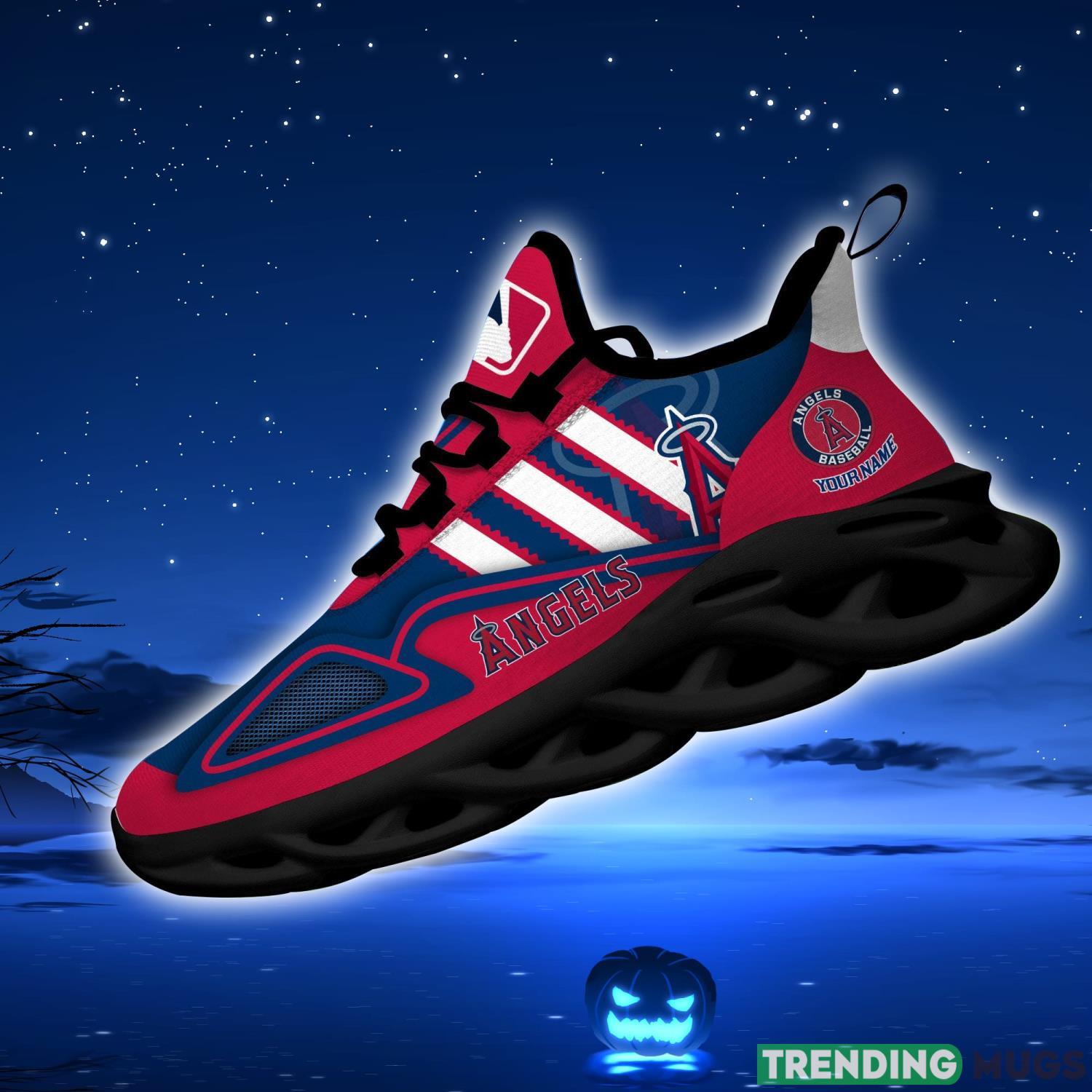 Custom Name Shoes Los Angeles Angels Striped Max Soul Shoes Sport Sneakers Max Soul Custom Name Shoes Los Angeles Angels Striped Max Soul Shoes Sport Sneakers Max Soul