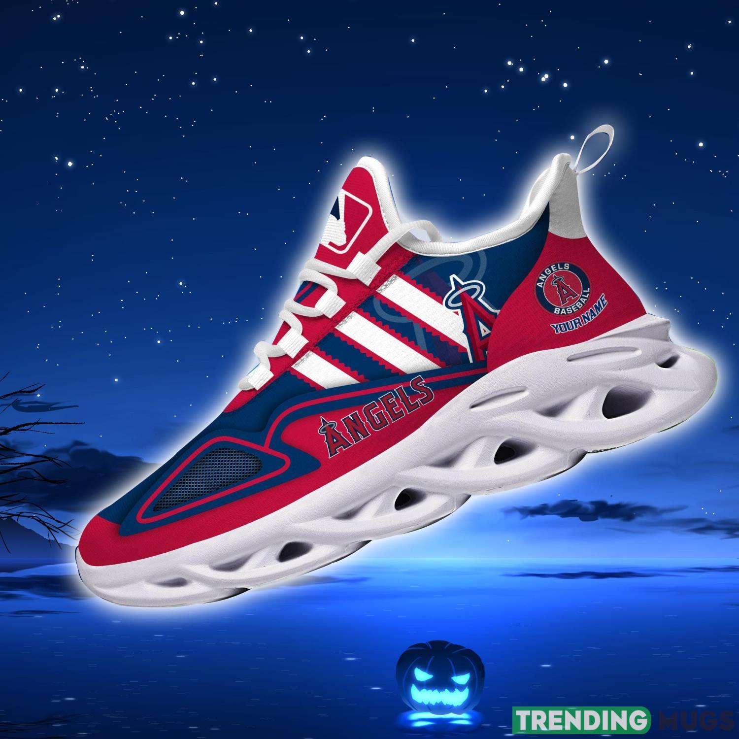 Custom Name Shoes Los Angeles Angels Striped Max Soul Shoes Sport Sneakers Max Soul Custom Name Shoes Los Angeles Angels Striped Max Soul Shoes Sport Sneakers Max Soul