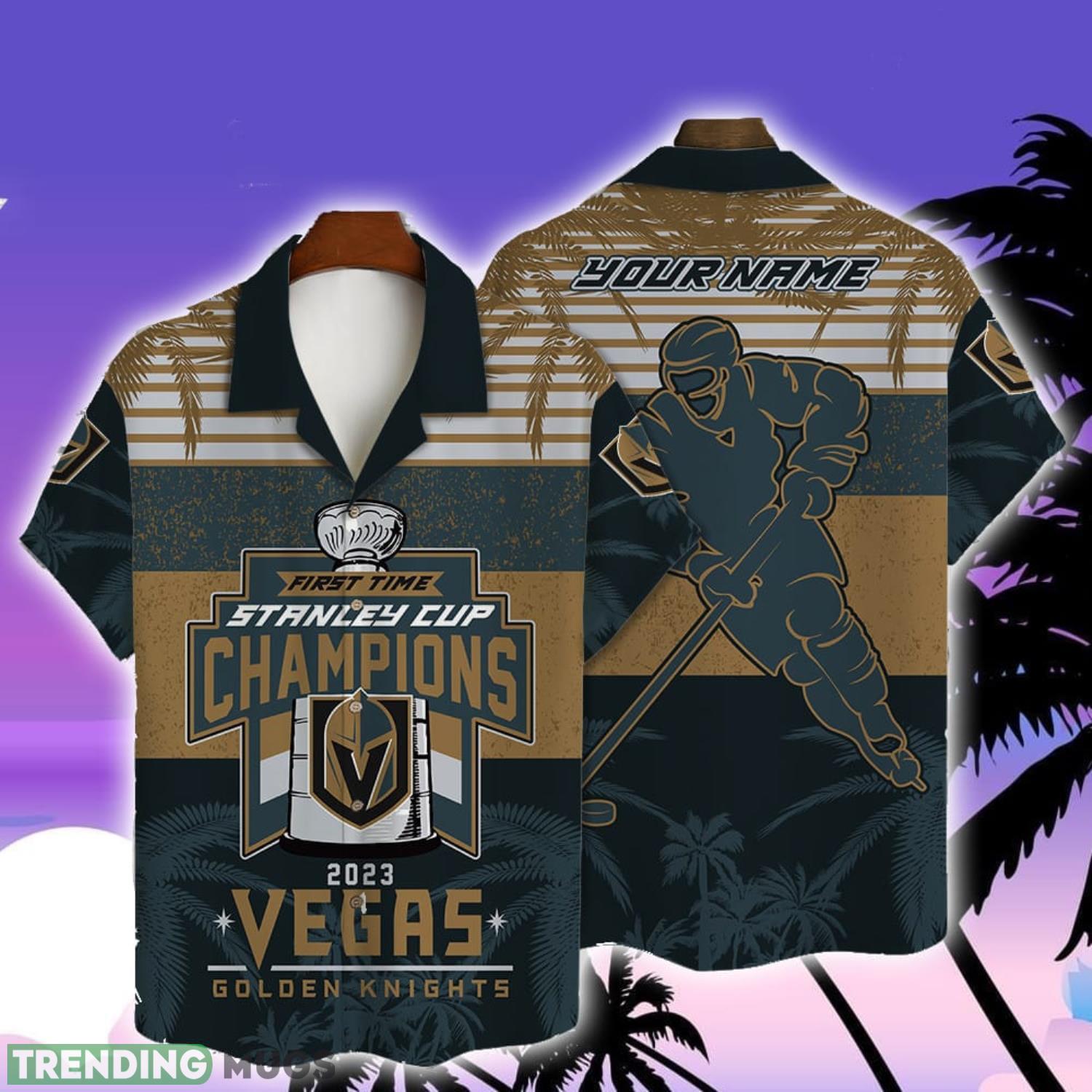 Custom Vegas Golden Knights NHL Champions Pattern Trending Hawaiian Shirt Summer Gift Product Photo 1 Custom Vegas Golden Knights NHL Champions Pattern Trending Hawaiian Shirt Summer Gift Product Photo 1