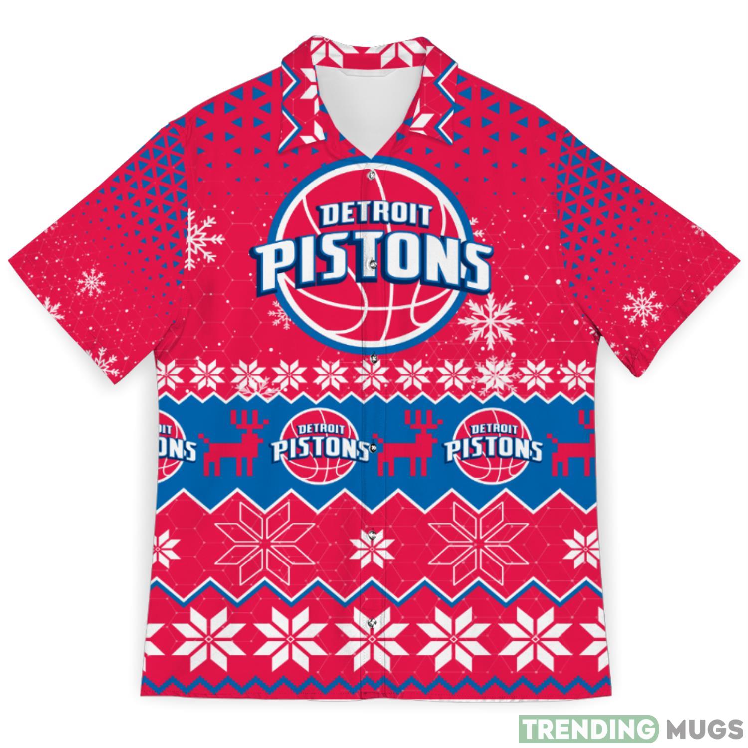 Detroit Pistons Sports Football Snowflake Pattern 3D Hawaiian Shirt Christmas Gift Product Photo 1 Detroit Pistons Sports Football Snowflake Pattern 3D Hawaiian Shirt Christmas Gift Product Photo 1