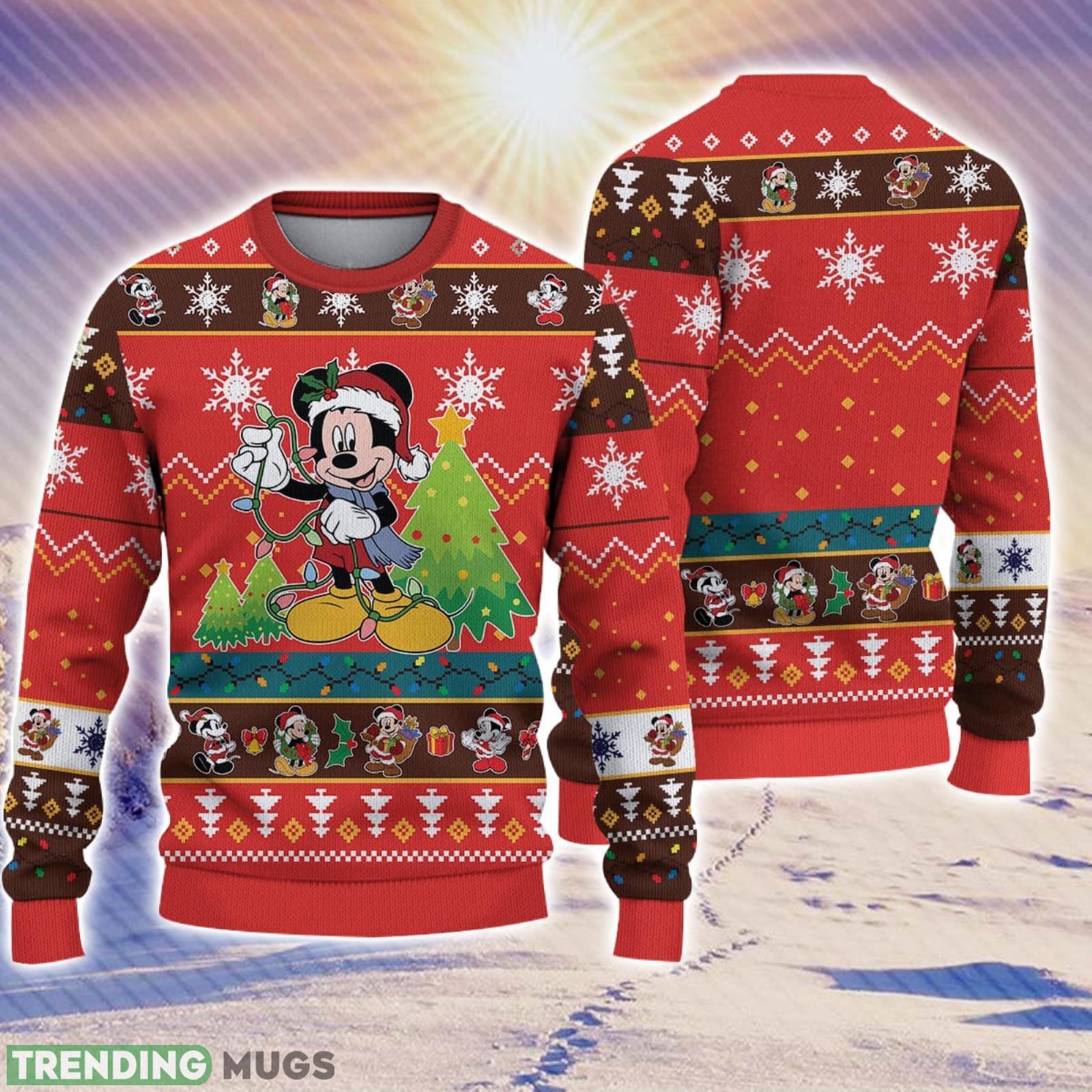 Disney Mickey Christmas Christmas Gift For Holiday Mickey 3D Ugly Christmas Sweater Product Photo 1 Disney Mickey Christmas Christmas Gift For Holiday Mickey 3D Ugly Christmas Sweater Product Photo 1