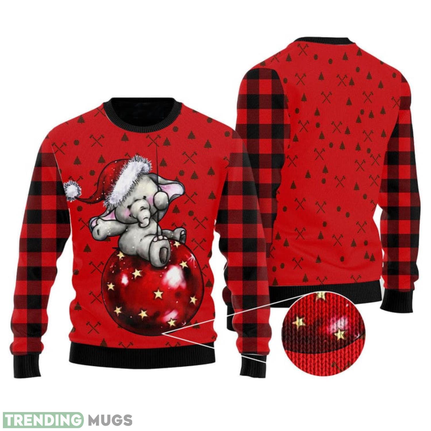 Elephant Cute Red Pattern Christmas Gift Ugly Christmas Sweater Holiday Family Sweater Gift Product Photo 1 Elephant Cute Red Pattern Christmas Gift Ugly Christmas Sweater Holiday Family Sweater Gift Product Photo 1