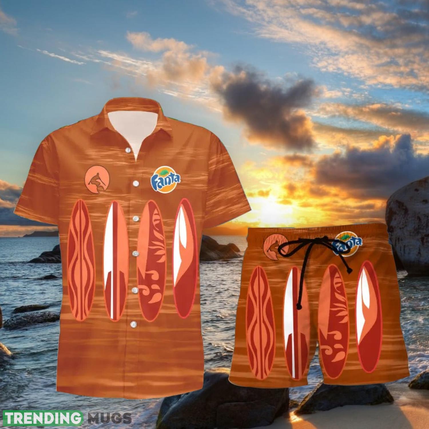 Fanta Surfboard Funny Summer Beach Hawaiian Shirt And Shorts Product Photo 1 Fanta Surfboard Funny Summer Beach Hawaiian Shirt And Shorts Product Photo 1