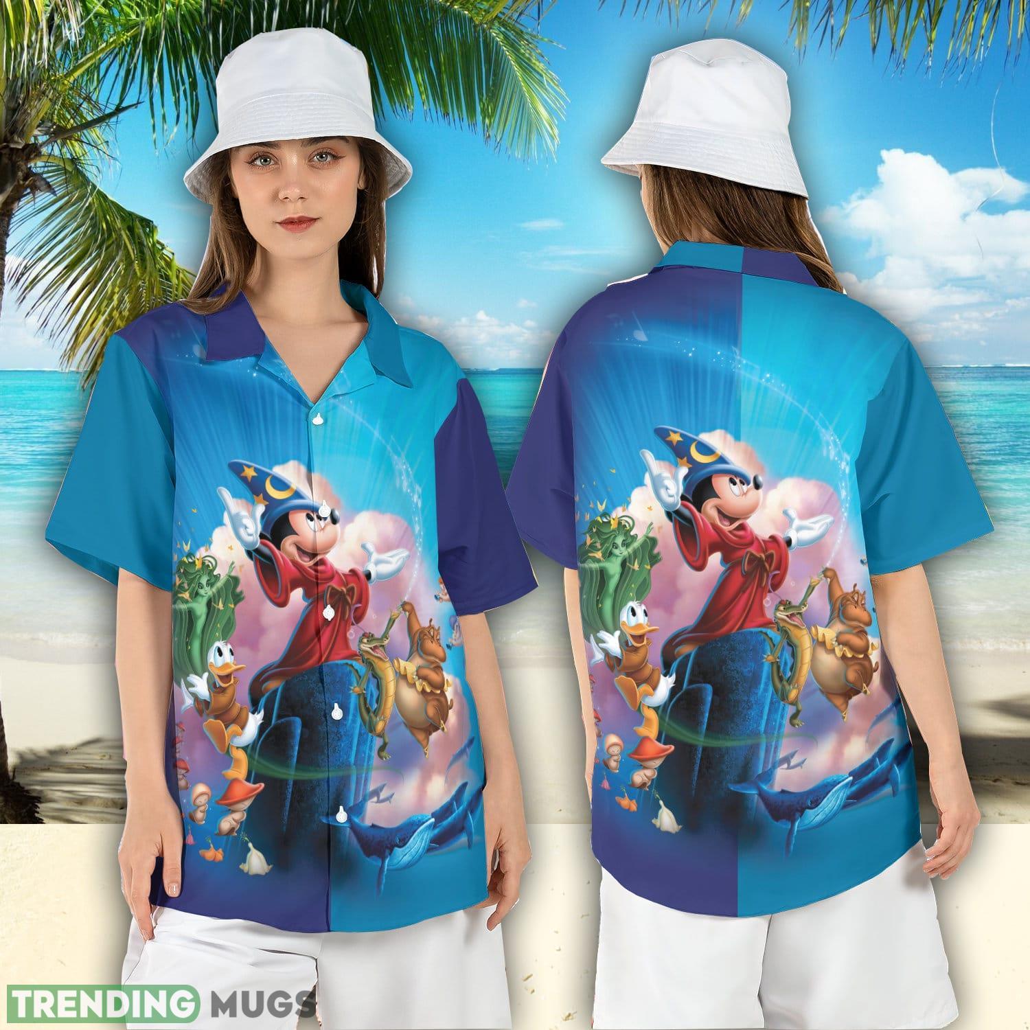 Fantasia Sorcerer Mickey Hawaiian Shirt Mickey Mouse Wizard Aloha Shirt Disneyland Summer Short Sleeve Shirt Product Photo 1 Fantasia Sorcerer Mickey Hawaiian Shirt Mickey Mouse Wizard Aloha Shirt Disneyland Summer Short Sleeve Shirt Product Photo 1