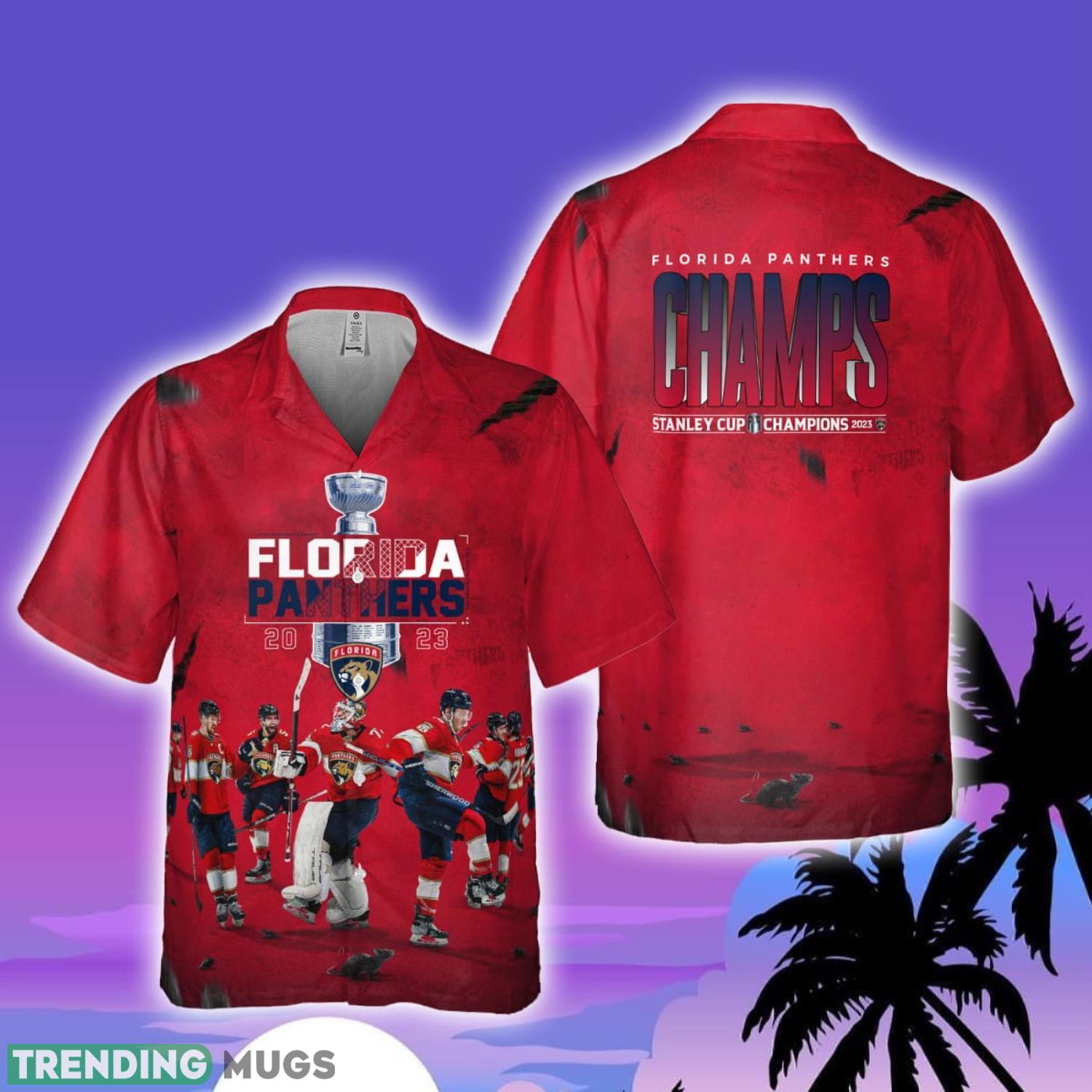 Florida Panthers National Hockey League Champions 2023 On Red Background 3D Hawaiian Shirt Summer Sport Gift Product Photo 1 Florida Panthers National Hockey League Champions 2023 On Red Background 3D Hawaiian Shirt Summer Sport Gift Product Photo 1