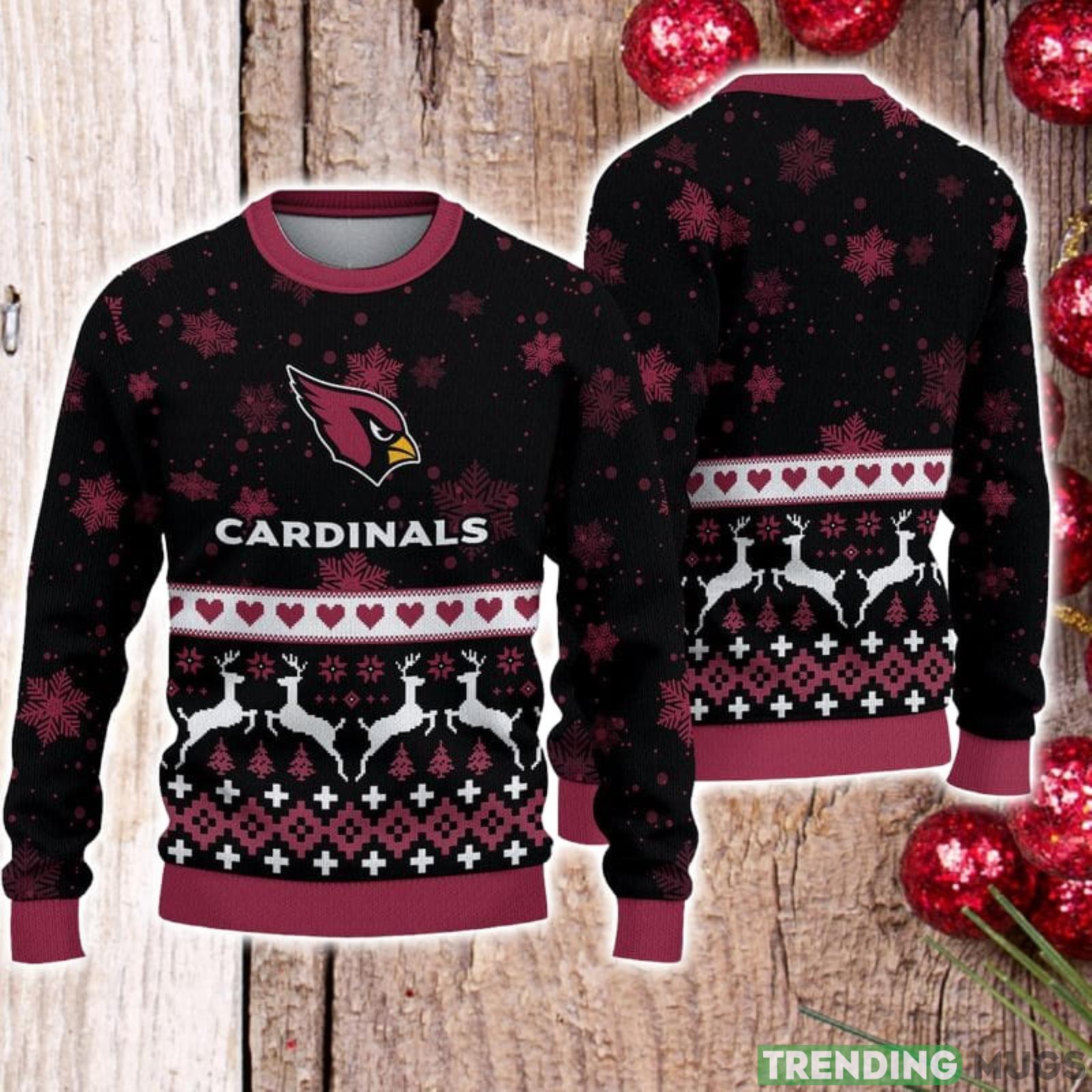 For Fans Arizona Cardinals Xmax Gift Snow Reindeer Pattern Ugly Christmas Sweater Product Photo 1 For Fans Arizona Cardinals Xmax Gift Snow Reindeer Pattern Ugly Christmas Sweater Product Photo 1
