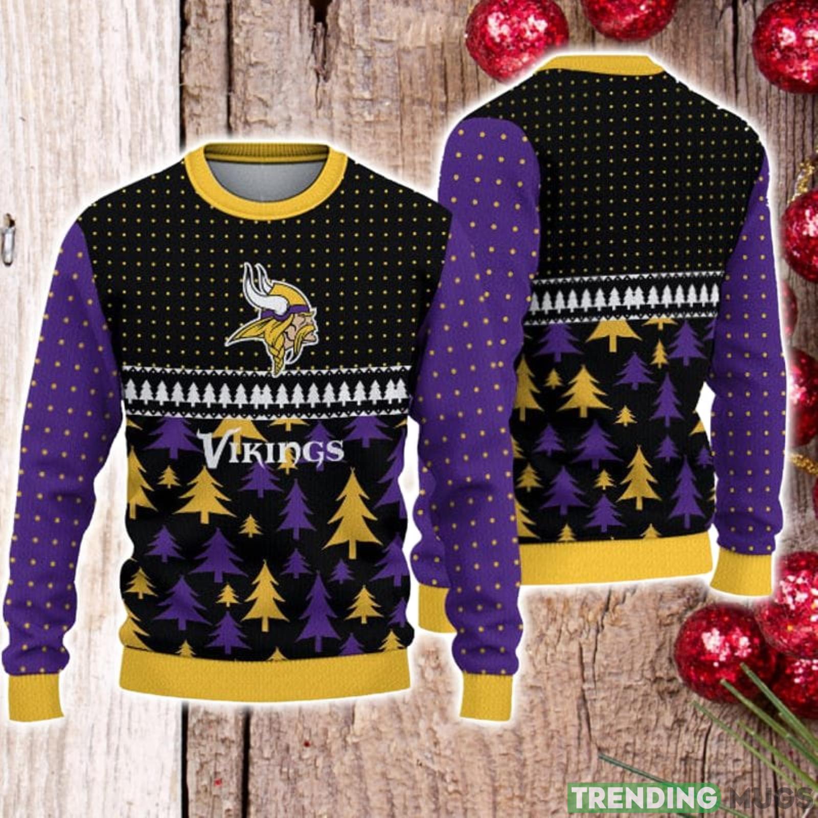 For Fans Minnesota Vikings Christmas Tree Pattern Ugly Christmas Sweater Christmas Gift Product Photo 1 For Fans Minnesota Vikings Christmas Tree Pattern Ugly Christmas Sweater Christmas Gift Product Photo 1