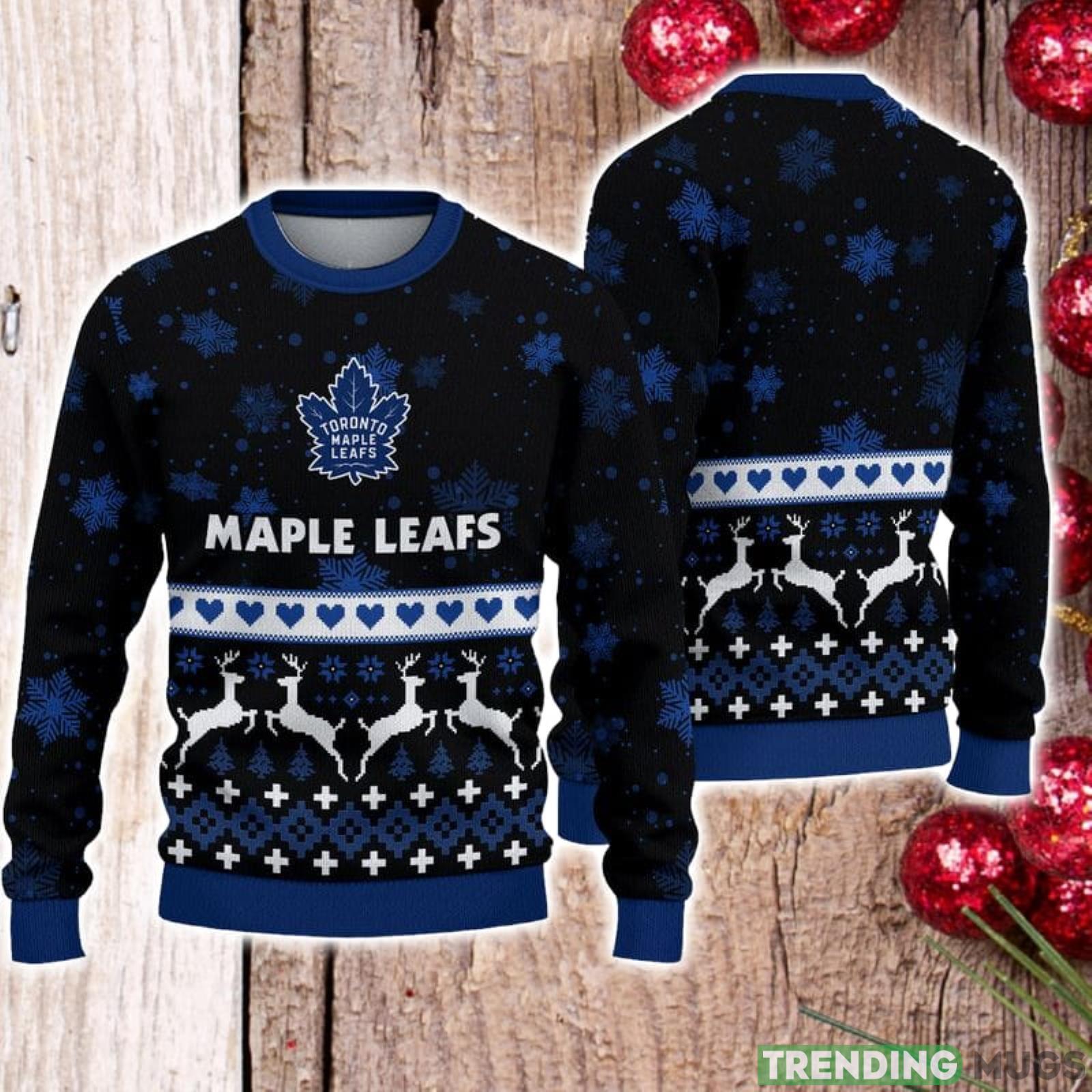 For Fans Toronto Maple Leafs Xmax Gift Snow Reindeer Pattern Ugly Christmas Sweater Product Photo 1 For Fans Toronto Maple Leafs Xmax Gift Snow Reindeer Pattern Ugly Christmas Sweater Product Photo 1