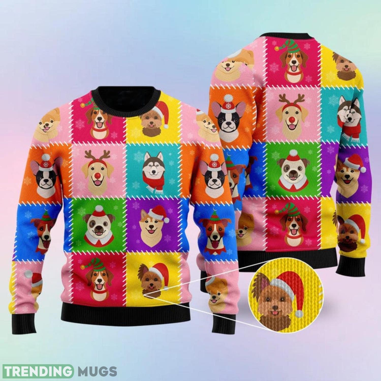 Funny Dog Colorful Face Christmas Gift Ugly Christmas Sweater Holiday Family Sweater Gift Product Photo 1 Funny Dog Colorful Face Christmas Gift Ugly Christmas Sweater Holiday Family Sweater Gift Product Photo 1