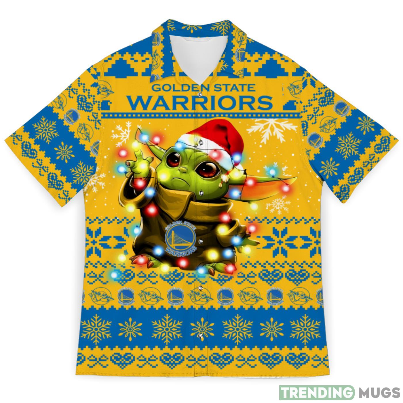 Golden State Warriors Baby Yoda Star Wars Ugly Christmas Sweater Pattern 3D Hawaiian Shirt Christmas Gift Hawaiian Shirt Golden State Warriors Baby Yoda Star Wars Ugly Christmas Sweater Pattern 3D Hawaiian Shirt Christmas Gift Hawaiian Shirt