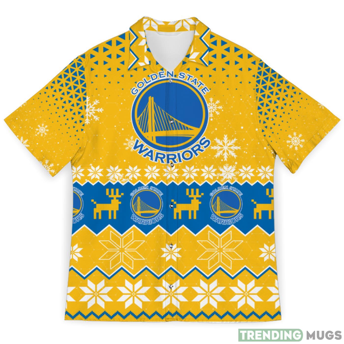 Golden State Warriors Sports Football Snowflake Pattern 3D Hawaiian Shirt Christmas Gift Product Photo 1 Golden State Warriors Sports Football Snowflake Pattern 3D Hawaiian Shirt Christmas Gift Product Photo 1