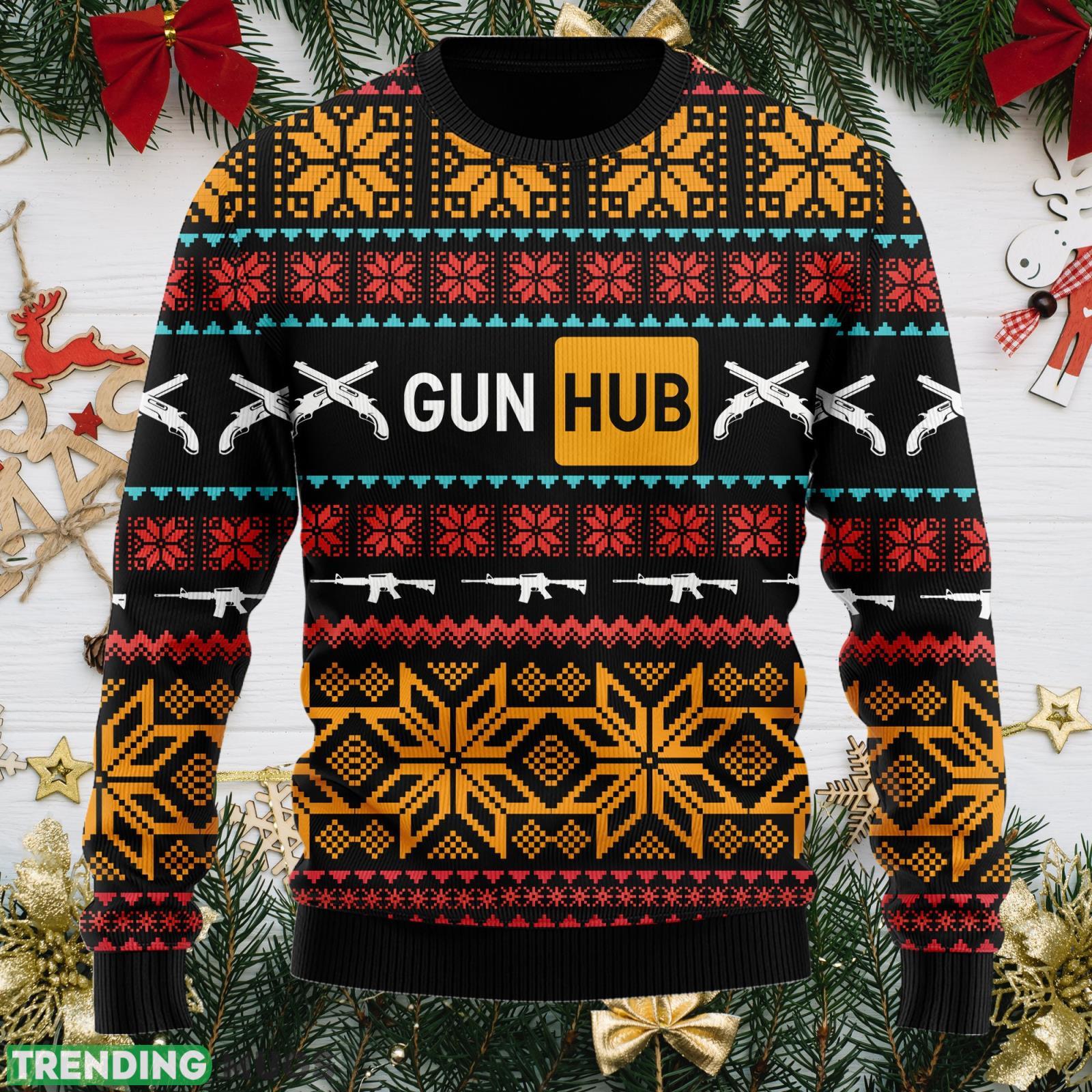 Guns Hub Men Ugly Christmas Sweater Unisex 3D Sweater Christmas Gift Product Photo 1 Guns Hub Men Ugly Christmas Sweater Unisex 3D Sweater Christmas Gift Product Photo 1