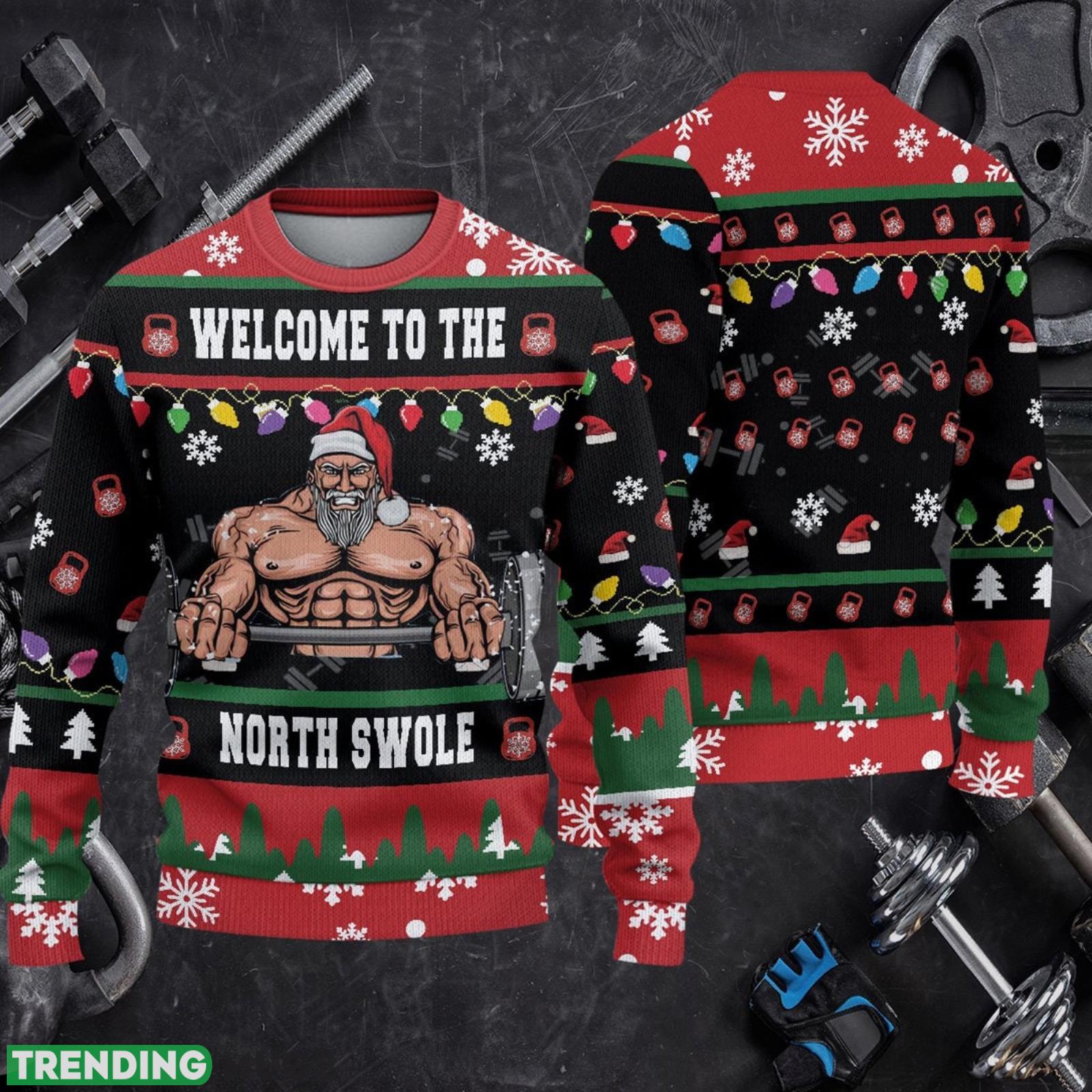 Gym Christmas Woolen Sweater Welcome to the North Swole Ugly Christmas Sweater Unisex 3D Sweater Christmas Gift Product Photo 1 Gym Christmas Woolen Sweater Welcome to the North Swole Ugly Christmas Sweater Unisex 3D Sweater Christmas Gift Product Photo 1
