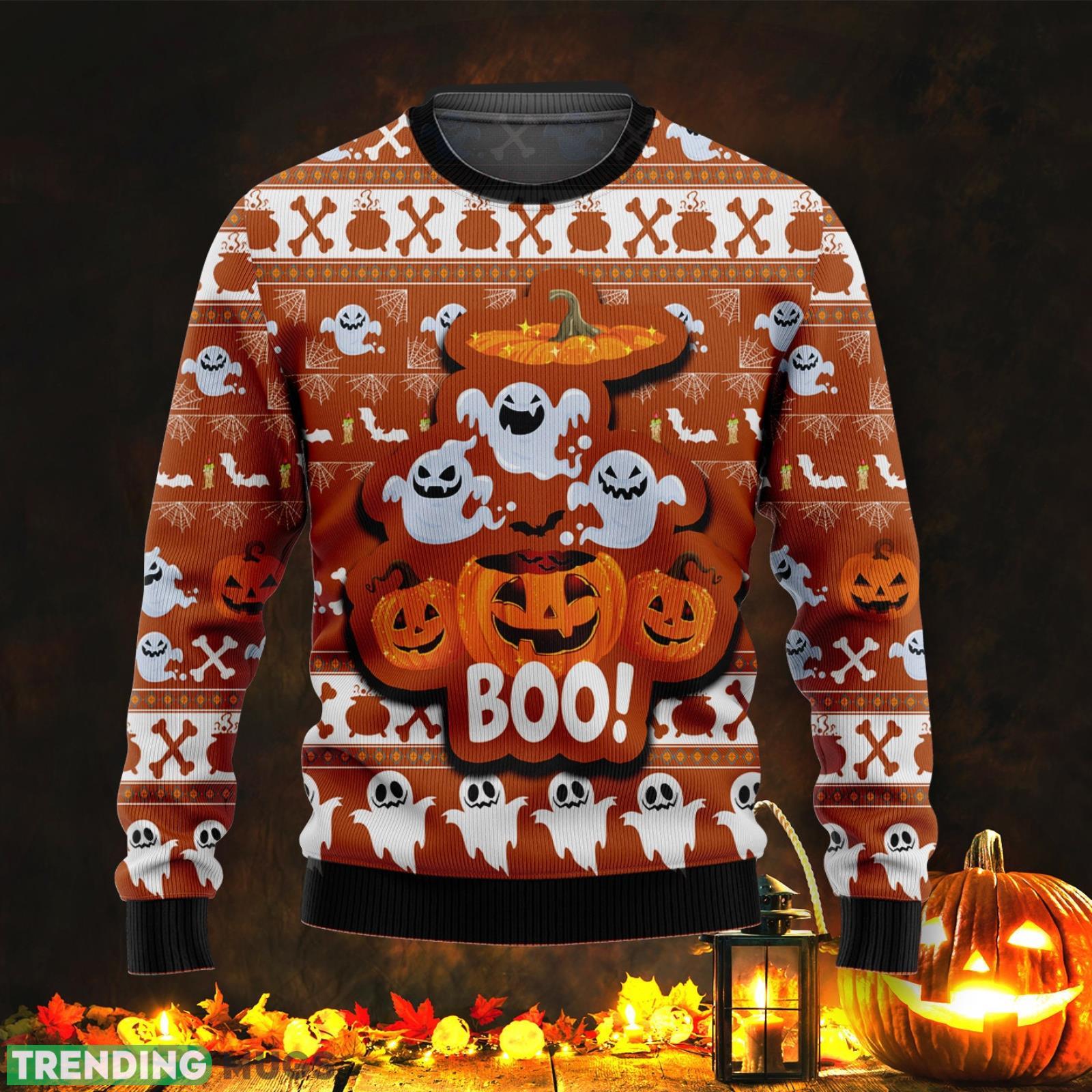 Halloween Party Funny Ghosh Boo Pumpkin Halloween Ugly Christmas Sweater Unisex 3D Sweater Christmas Gift Product Photo 1 Halloween Party Funny Ghosh Boo Pumpkin Halloween Ugly Christmas Sweater Unisex 3D Sweater Christmas Gift Product Photo 1
