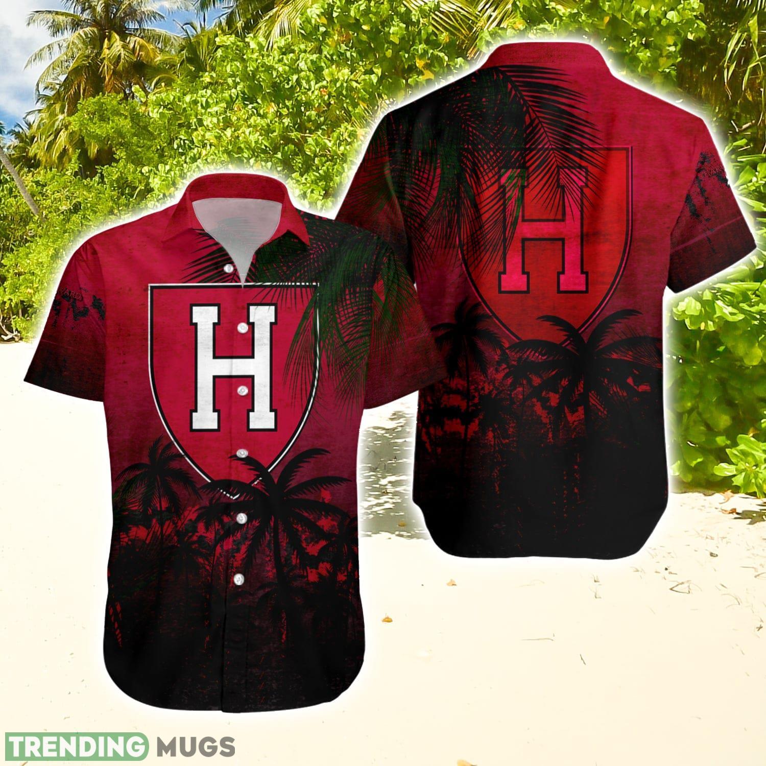 Harvard Crimson Hawaiian Shirt Summer Gift Coconut Tree Tropical Grunge Pattern For NCAA Fans Hawaiian Shirt Harvard Crimson Hawaiian Shirt Summer Gift Coconut Tree Tropical Grunge Pattern For NCAA Fans Hawaiian Shirt