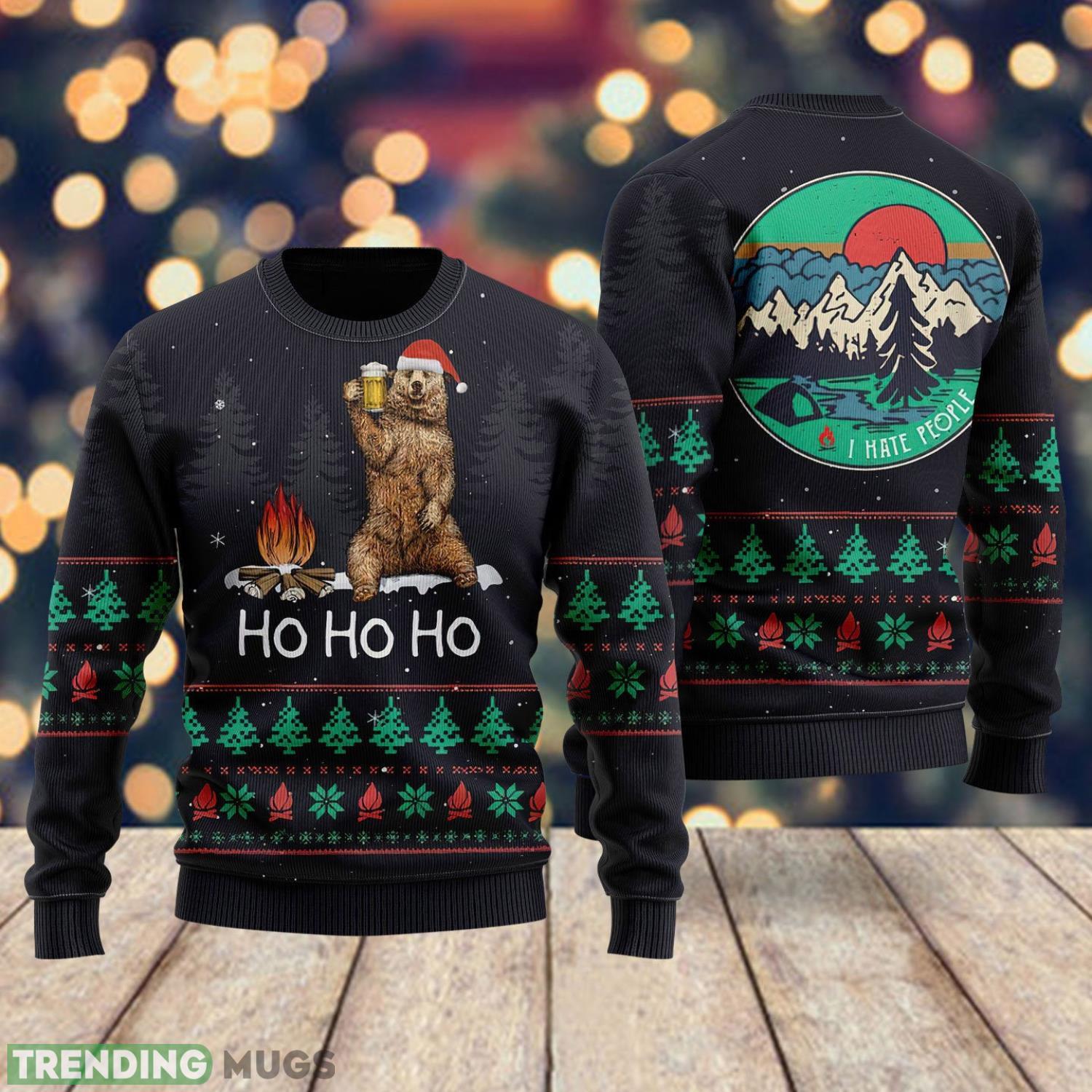Ho Ho Ho Ugly Christmas Sweater 2023 Ugly Christmas Gift Bear Christmas Sweater Product Photo 1 Ho Ho Ho Ugly Christmas Sweater 2023 Ugly Christmas Gift Bear Christmas Sweater Product Photo 1