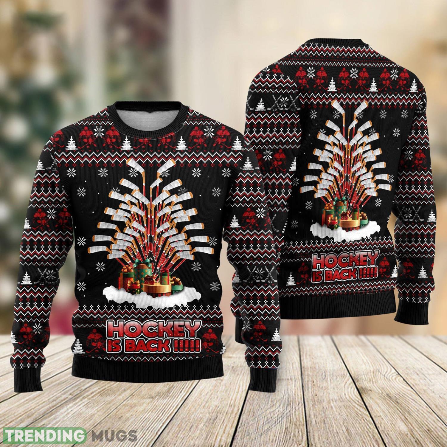 Hockey Is Back Ugly Christmas Sweater 2023 Ugly Christmas Gift Hockey Gift Product Photo 1 Hockey Is Back Ugly Christmas Sweater 2023 Ugly Christmas Gift Hockey Gift Product Photo 1