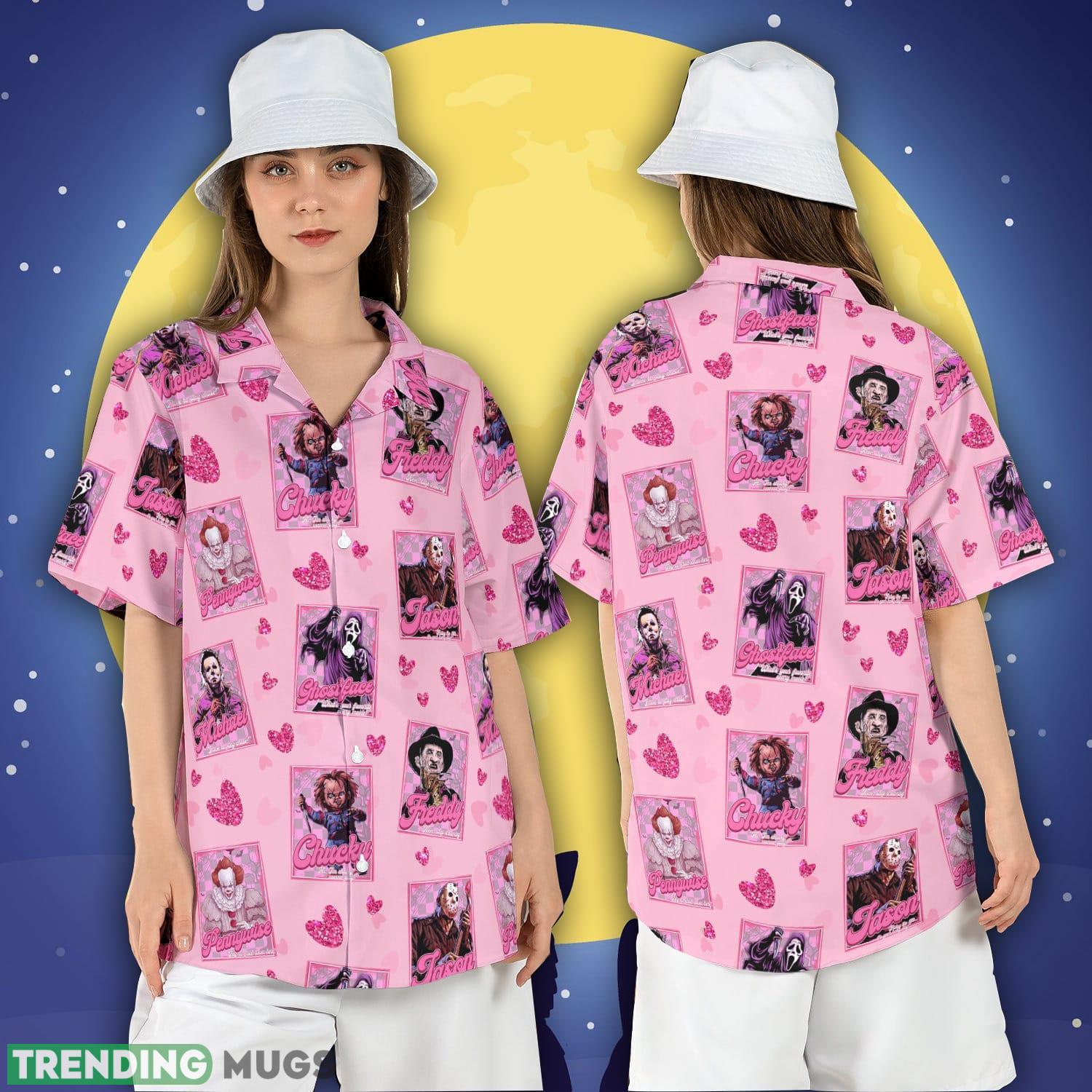 Horror Characters Tarot Cards Hawaiian Shirt Pink Horror Movies Button Shirt Halloween Horror Killer Aloha Shirt Product Photo 1 Horror Characters Tarot Cards Hawaiian Shirt Pink Horror Movies Button Shirt Halloween Horror Killer Aloha Shirt Product Photo 1