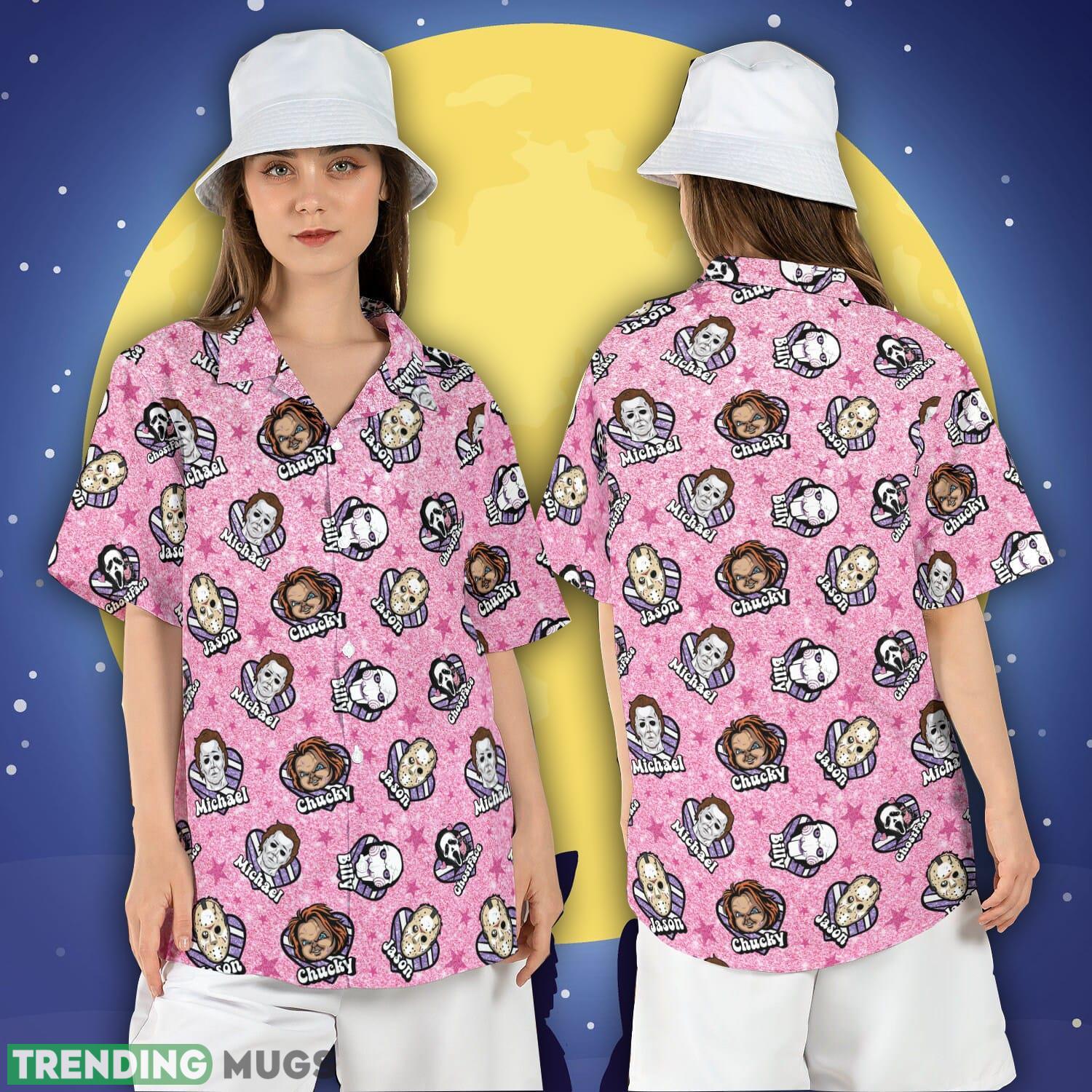 Horror Movie Characters Hawaiian Shirt Horror Barbie Halloween Hawaii Shirt Horror Friends Hearts Aloha Shirt Product Photo 1 Horror Movie Characters Hawaiian Shirt Horror Barbie Halloween Hawaii Shirt Horror Friends Hearts Aloha Shirt Product Photo 1