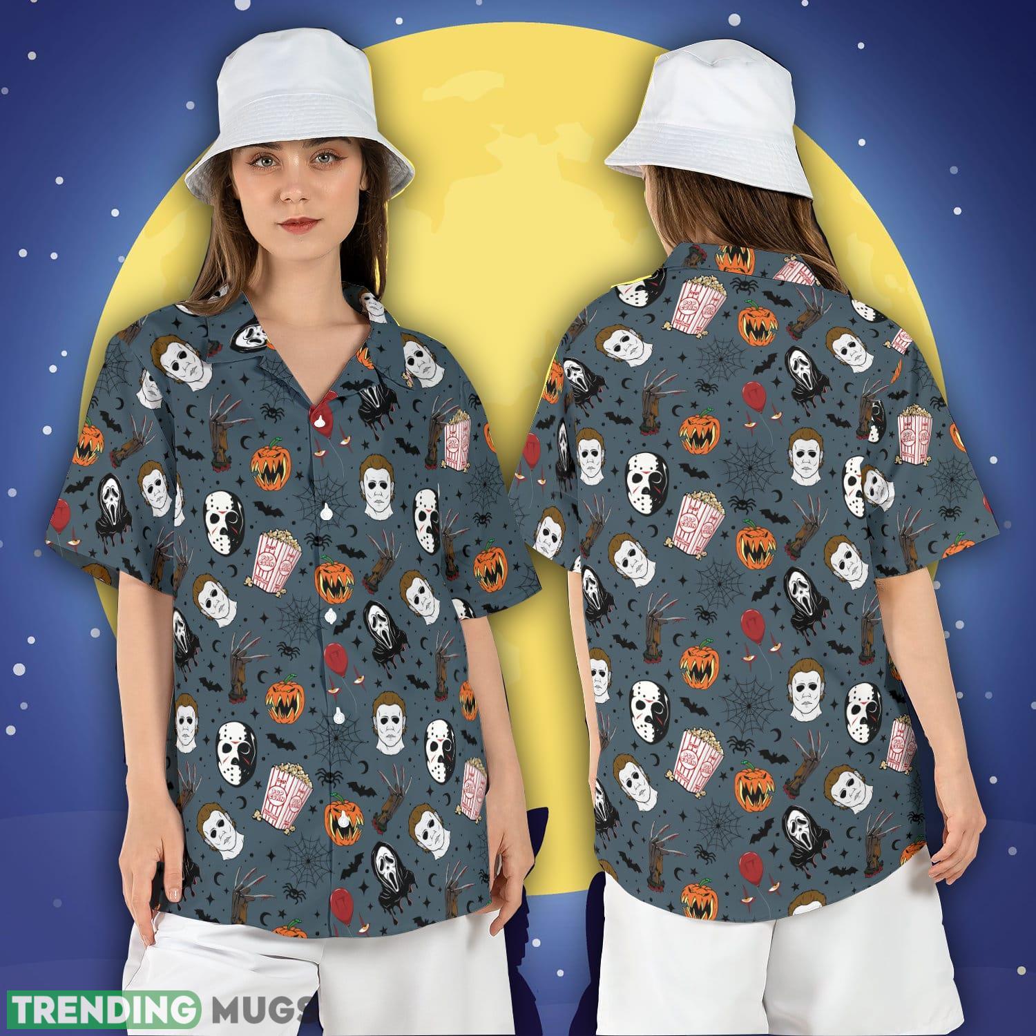 Horror Movies Halloween Hawaiian Shirt Scary Movies Button Shirt Halloween Horror Characters Aloha Shirt Product Photo 1 Horror Movies Halloween Hawaiian Shirt Scary Movies Button Shirt Halloween Horror Characters Aloha Shirt Product Photo 1