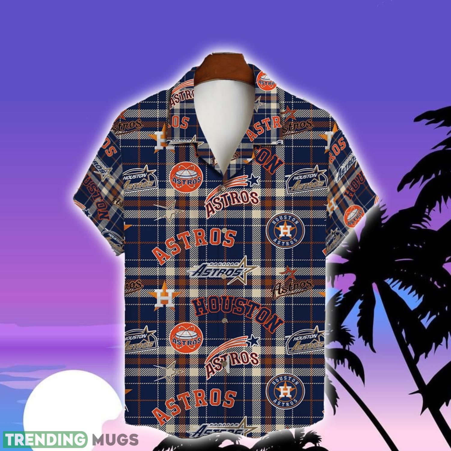 Houston Astros Plaid Baseball Pattern Vintage Hawaiian Shirt Hawaiian Shirt Houston Astros Plaid Baseball Pattern Vintage Hawaiian Shirt Hawaiian Shirt