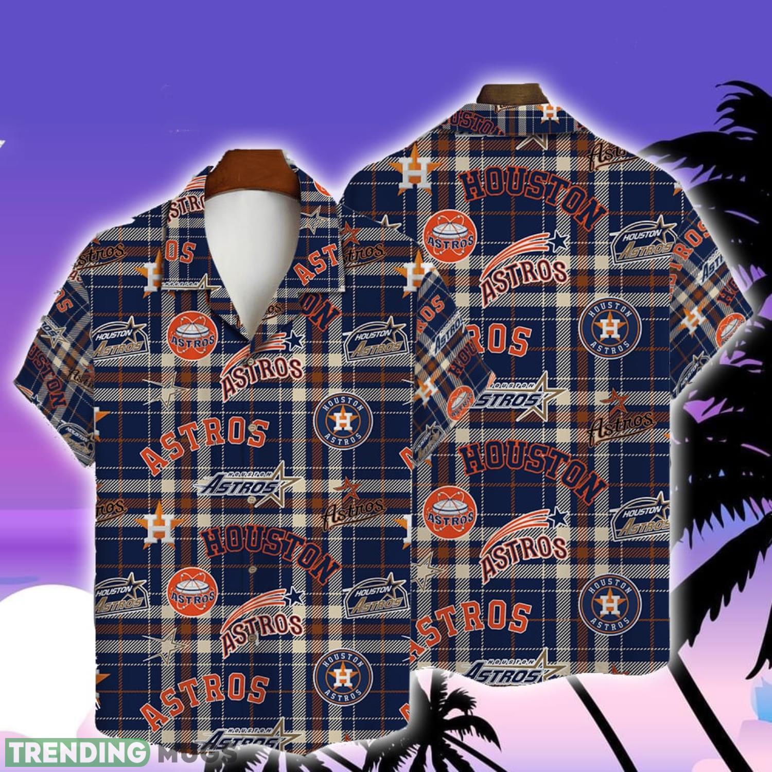 Houston Astros Plaid Baseball Pattern Vintage Hawaiian Shirt Product Photo 1
