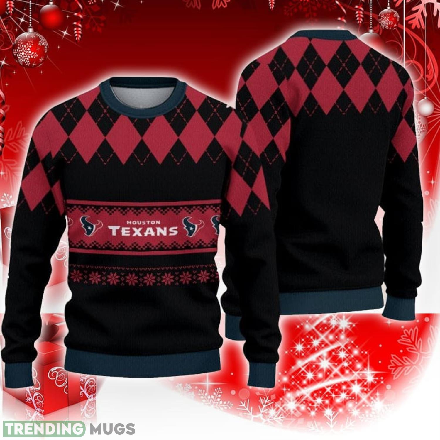 Houston Texans Christmas Caro Pattern 3D Sweater Christmas Gift Product Photo 1 Houston Texans Christmas Caro Pattern 3D Sweater Christmas Gift Product Photo 1