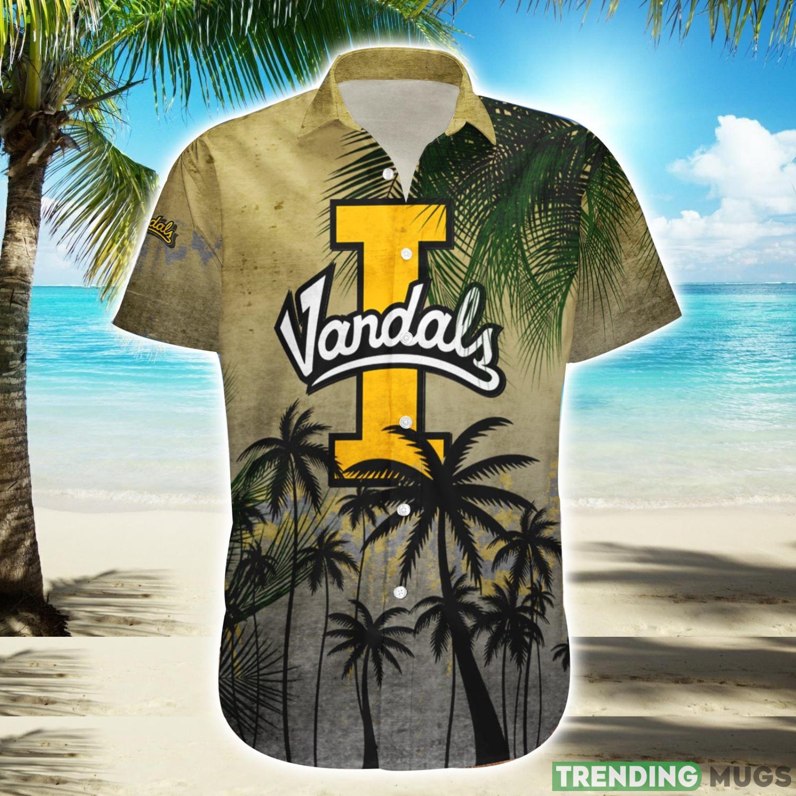 Idaho Vandals Hawaiian Shirt Summer Gift Coconut Tree Tropical Grunge Pattern For NCAA Fans Product Photo 1