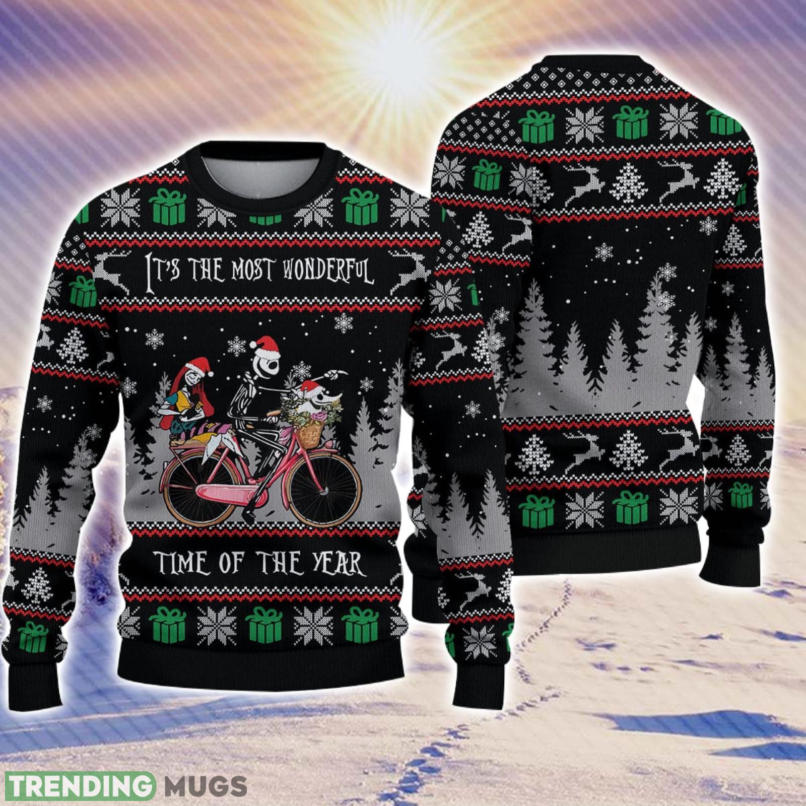 It's The Most Wonderful Time Of The Year Christmas Gift For Holiday Jack And Sally 3D Ugly Christmas Sweater 3D Sweater It's The Most Wonderful Time Of The Year Christmas Gift For Holiday Jack And Sally 3D Ugly Christmas Sweater Product Photo 1