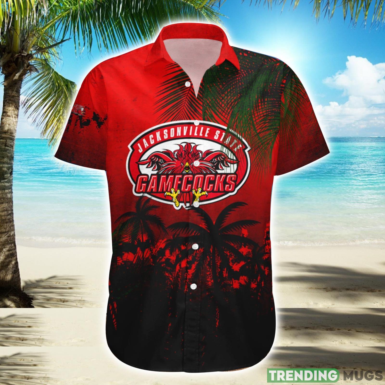 Jacksonville State Gamecocks Hawaiian Shirt Summer Gift Coconut Tree Tropical Grunge Pattern For NCAA Fans Product Photo 1