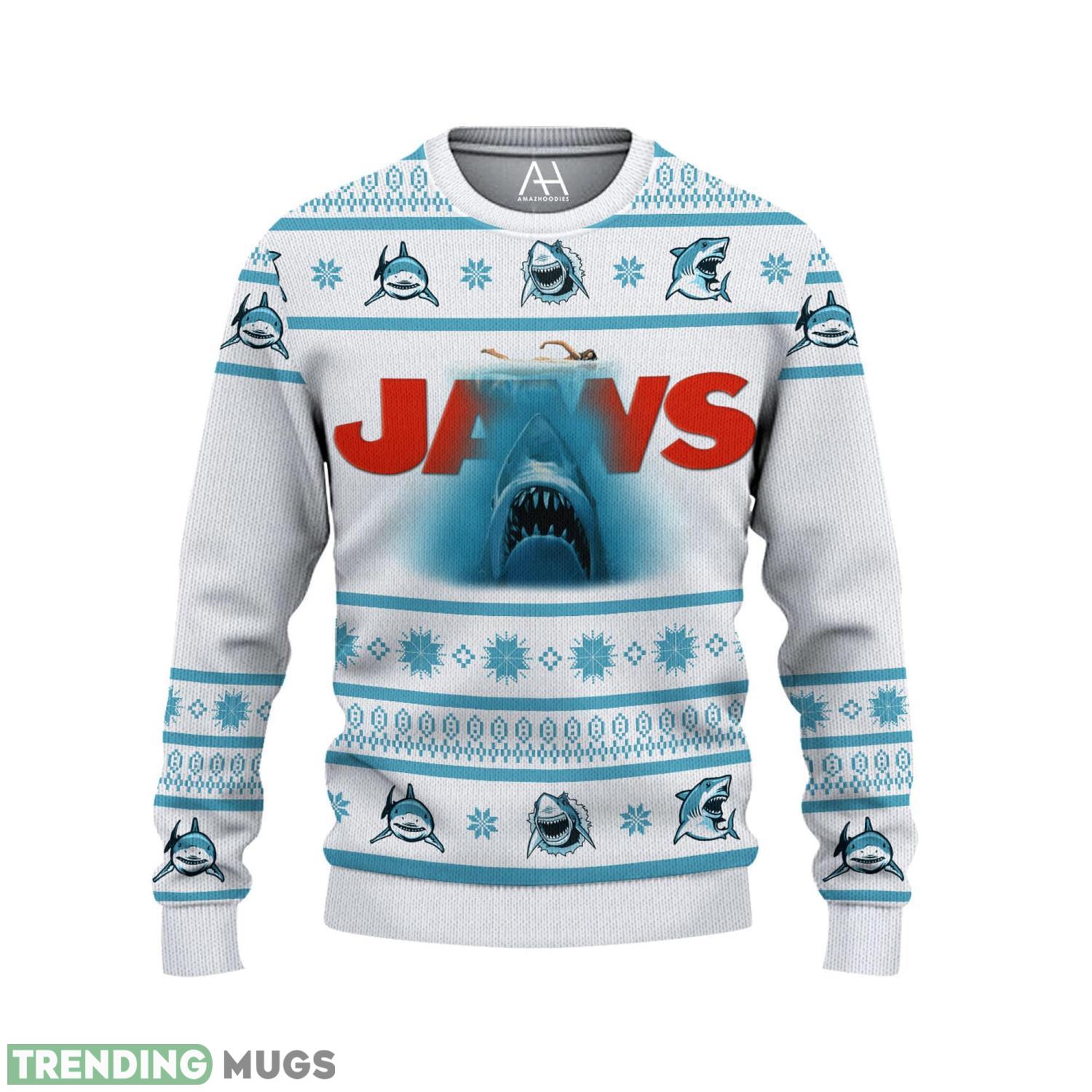 Jaws Shark Ugly Christmas Sweater 3D All Over Print Christmas Gift Product Photo 1 Jaws Shark Ugly Christmas Sweater 3D All Over Print Christmas Gift Product Photo 1
