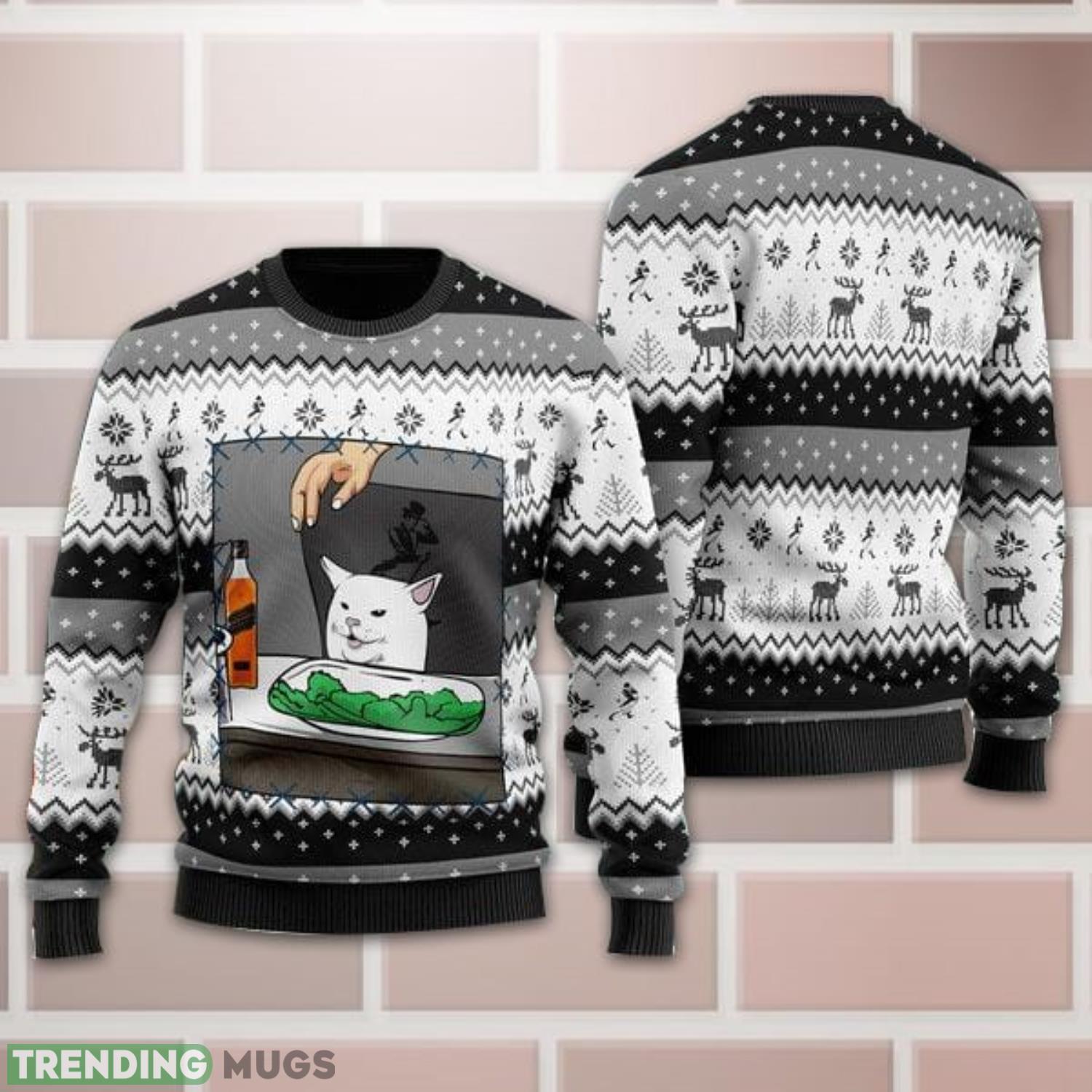Johnnie Walker Cat Meme Ugly Christmas Sweater All Over Print Christmas Gift Product Photo 1 Johnnie Walker Cat Meme Ugly Christmas Sweater All Over Print Christmas Gift Product Photo 1