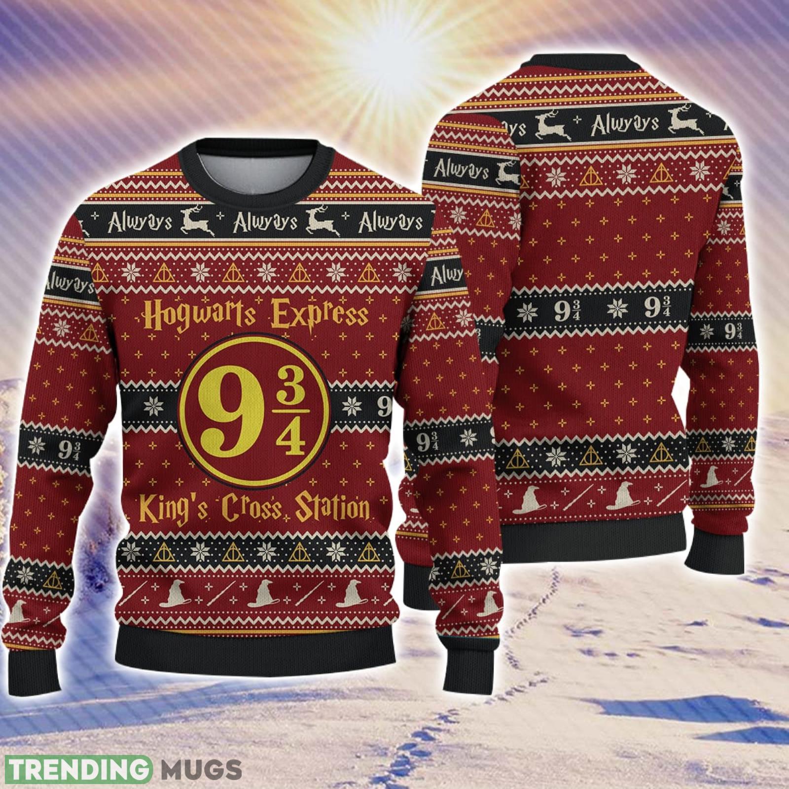 King's Cross Station Christmas Gift For Holiday Hogwarts Express 3D Ugly Christmas Sweater 3D Sweater King's Cross Station Christmas Gift For Holiday Hogwarts Express 3D Ugly Christmas Sweater Product Photo 1