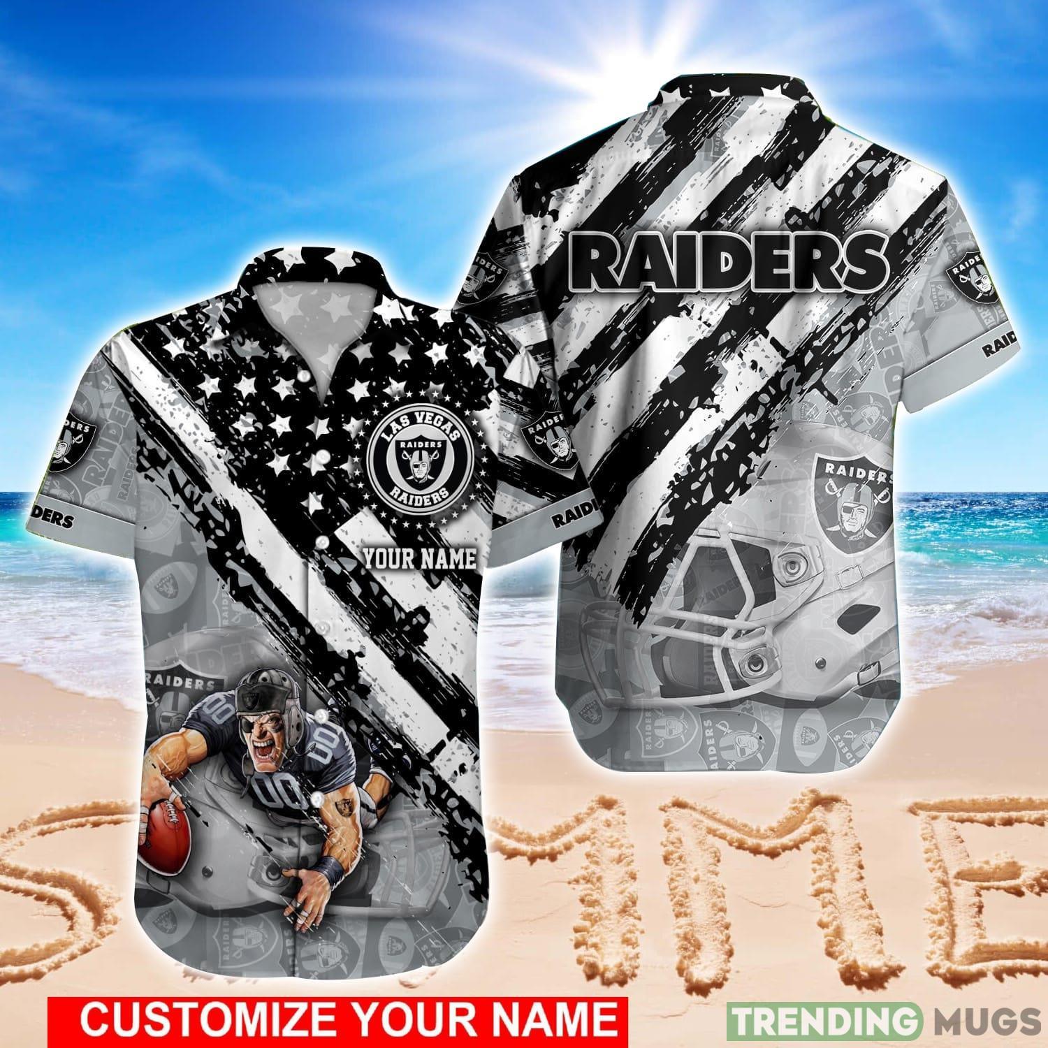 Las Vegas Raiders NFL Team Hawaiian shirt Custom Name Summer Gift Product Photo 1 Las Vegas Raiders NFL Team Hawaiian shirt Custom Name Summer Gift Product Photo 1