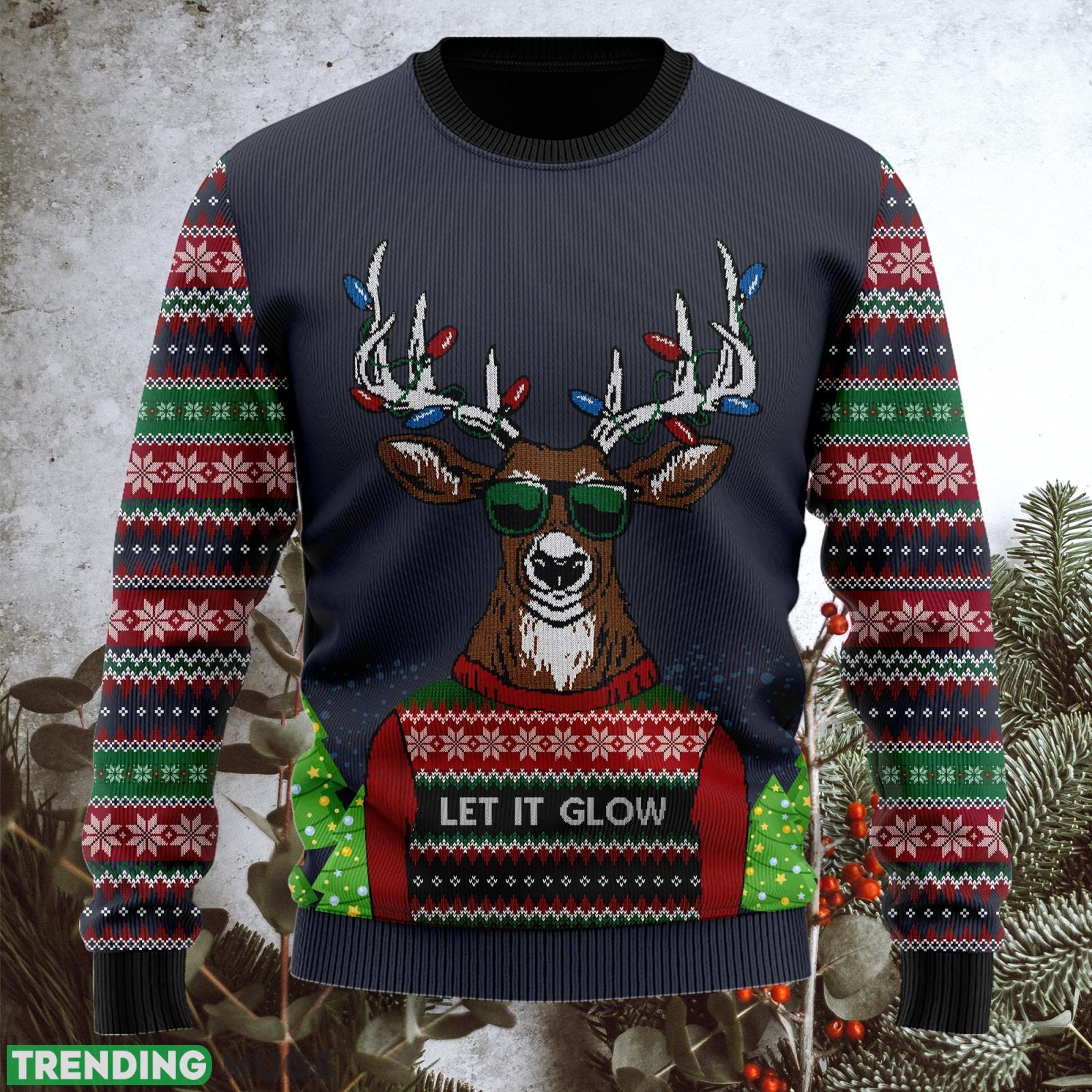 Let It Glow Awesome Reindeer Ugly Christmas Sweater Unisex 3D Sweater Christmas Gift Product Photo 1 Let It Glow Awesome Reindeer Ugly Christmas Sweater Unisex 3D Sweater Christmas Gift Product Photo 1