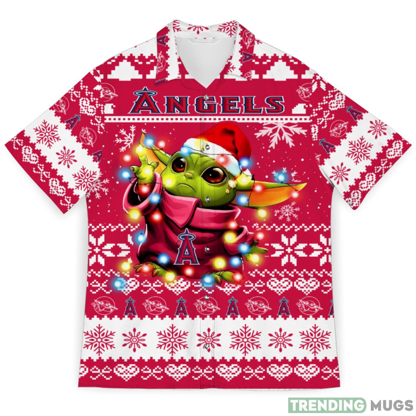 Los Angeles Angels Baby Yoda Star Wars Ugly Christmas Sweater Pattern 3D Hawaiian Shirt Christmas Gift Product Photo 1 Los Angeles Angels Baby Yoda Star Wars Ugly Christmas Sweater Pattern 3D Hawaiian Shirt Christmas Gift Product Photo 1