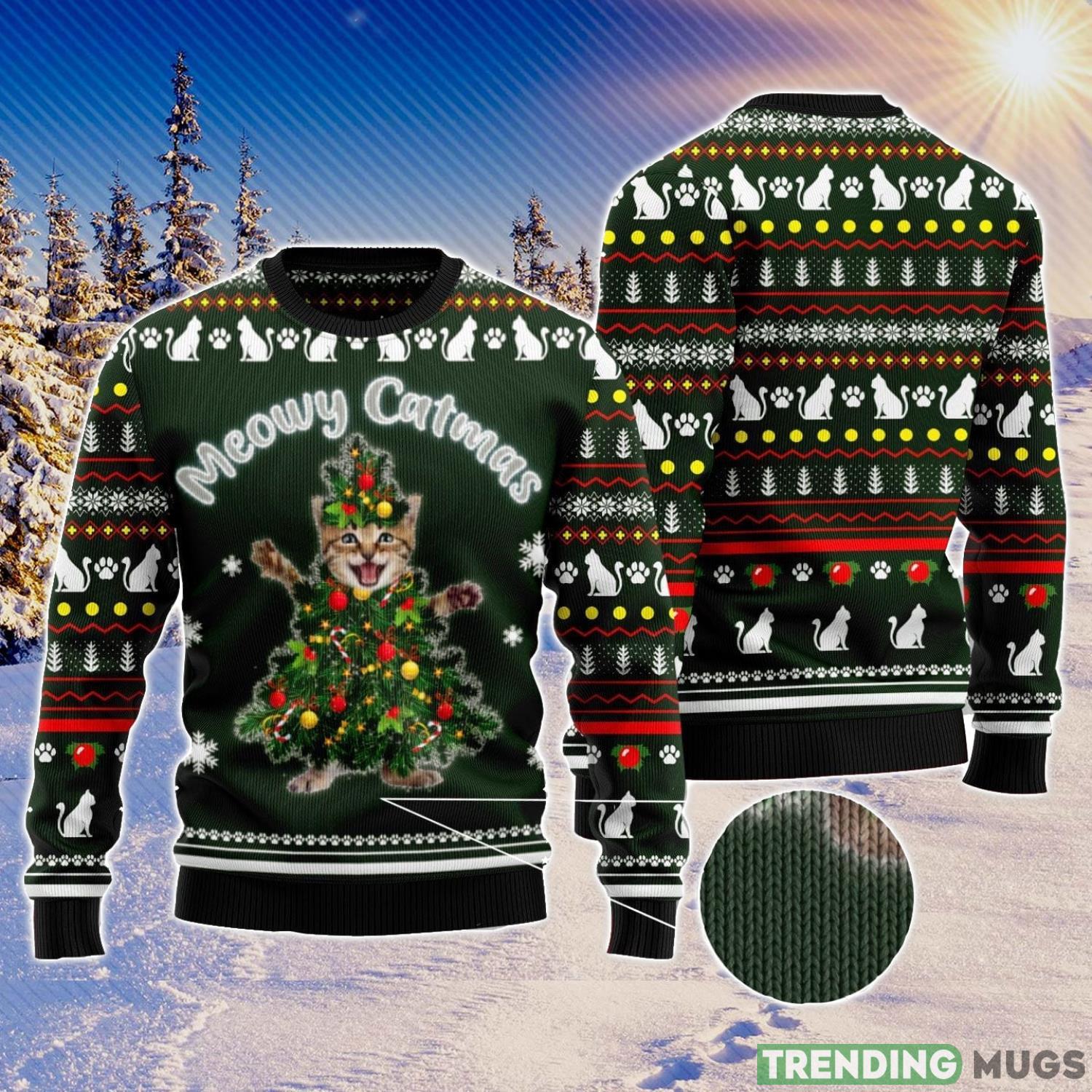 Love Meowy Catmas Men And Women Christmas Gift 3D Ugly Christmas Sweater Product Photo 1