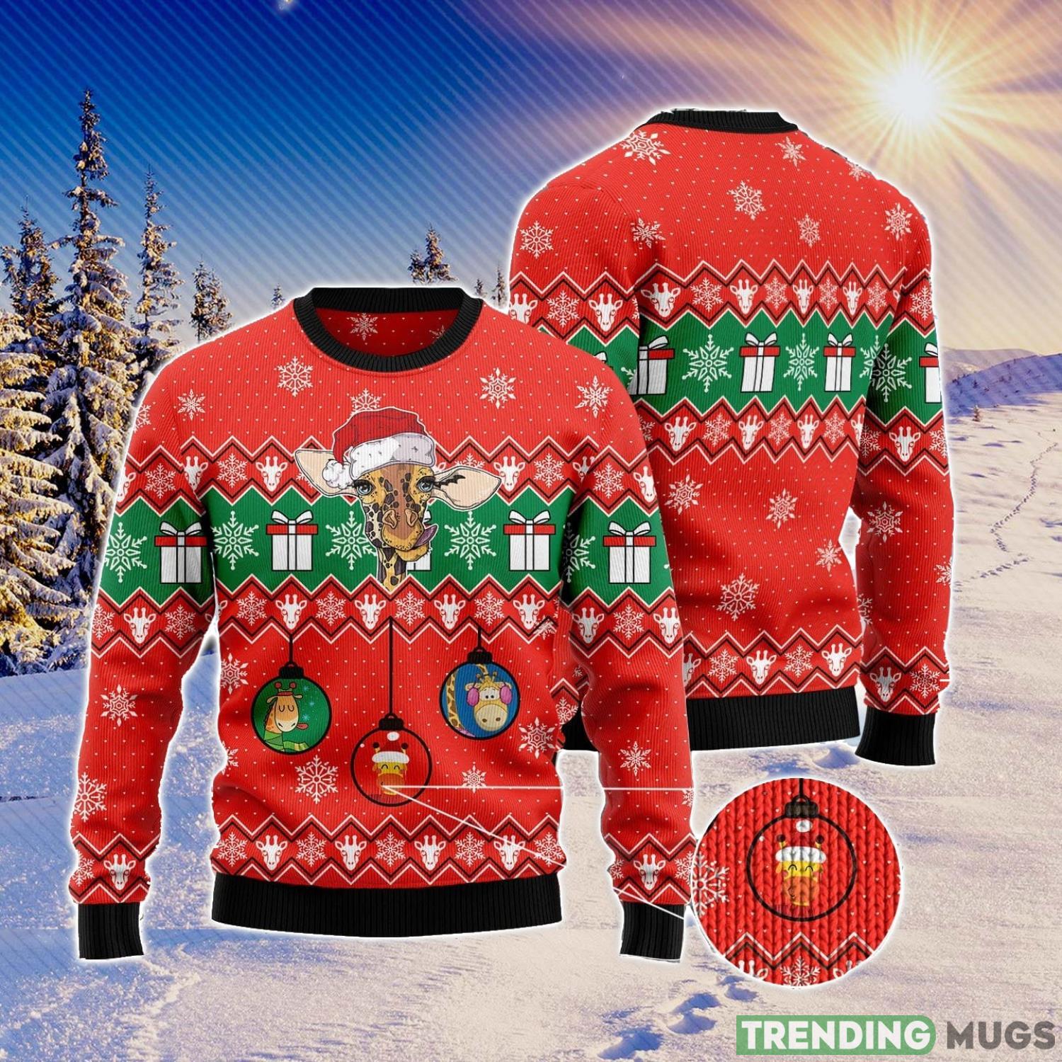 Lovely Giraffe Men And Women Christmas Gift 3D Ugly Christmas Sweater Product Photo 1