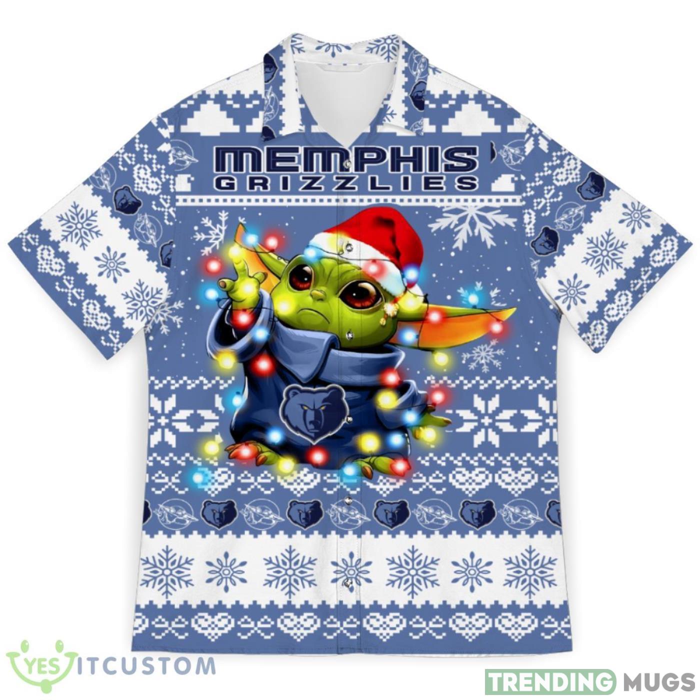 Memphis Grizzlies Baby Yoda Star Wars Ugly Christmas Sweater Pattern 3D Hawaiian Shirt Christmas Gift Product Photo 1 Memphis Grizzlies Baby Yoda Star Wars Ugly Christmas Sweater Pattern 3D Hawaiian Shirt Christmas Gift Product Photo 1