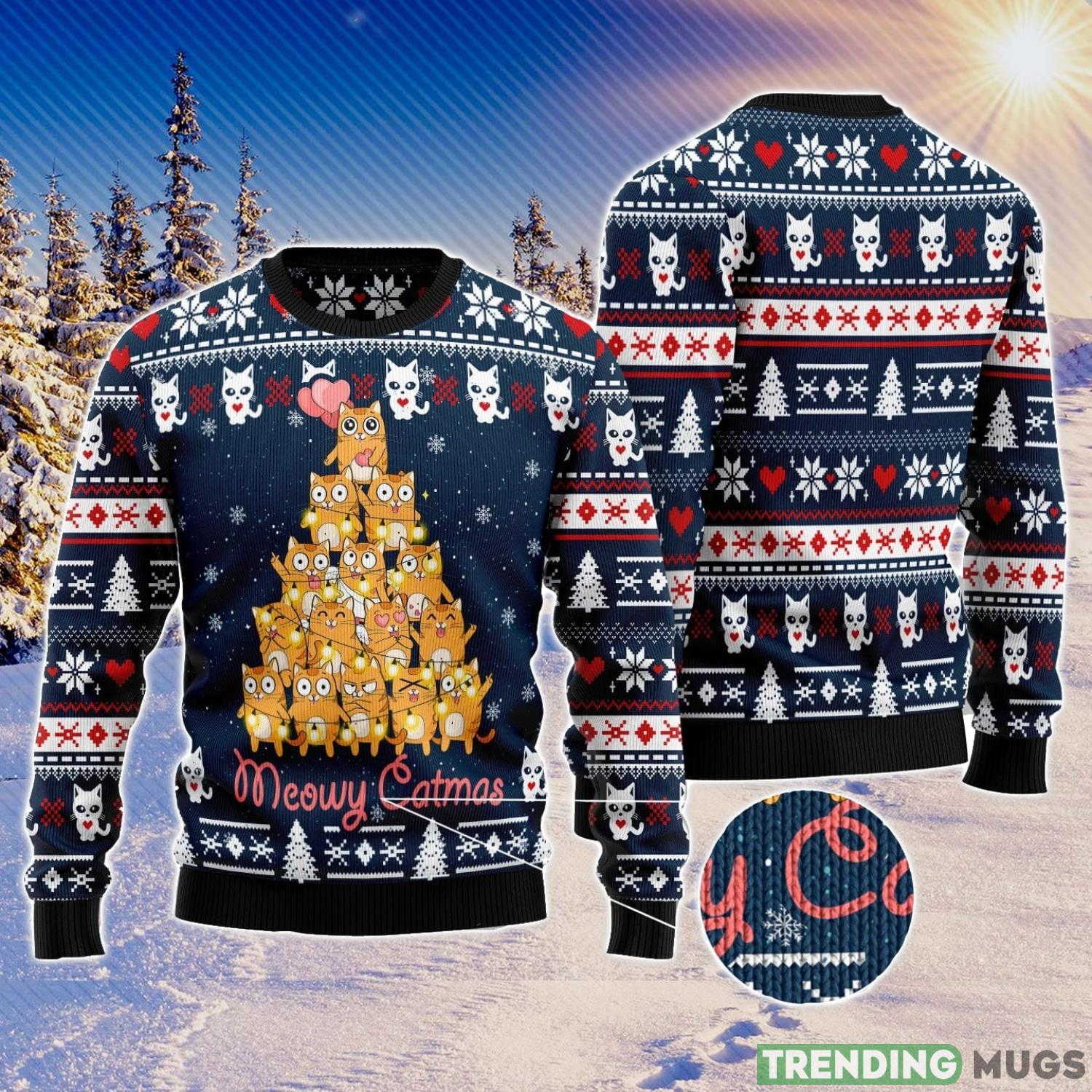 Meowy Catmas Men And Women Christmas Gift 3D Ugly Christmas Sweater Product Photo 1