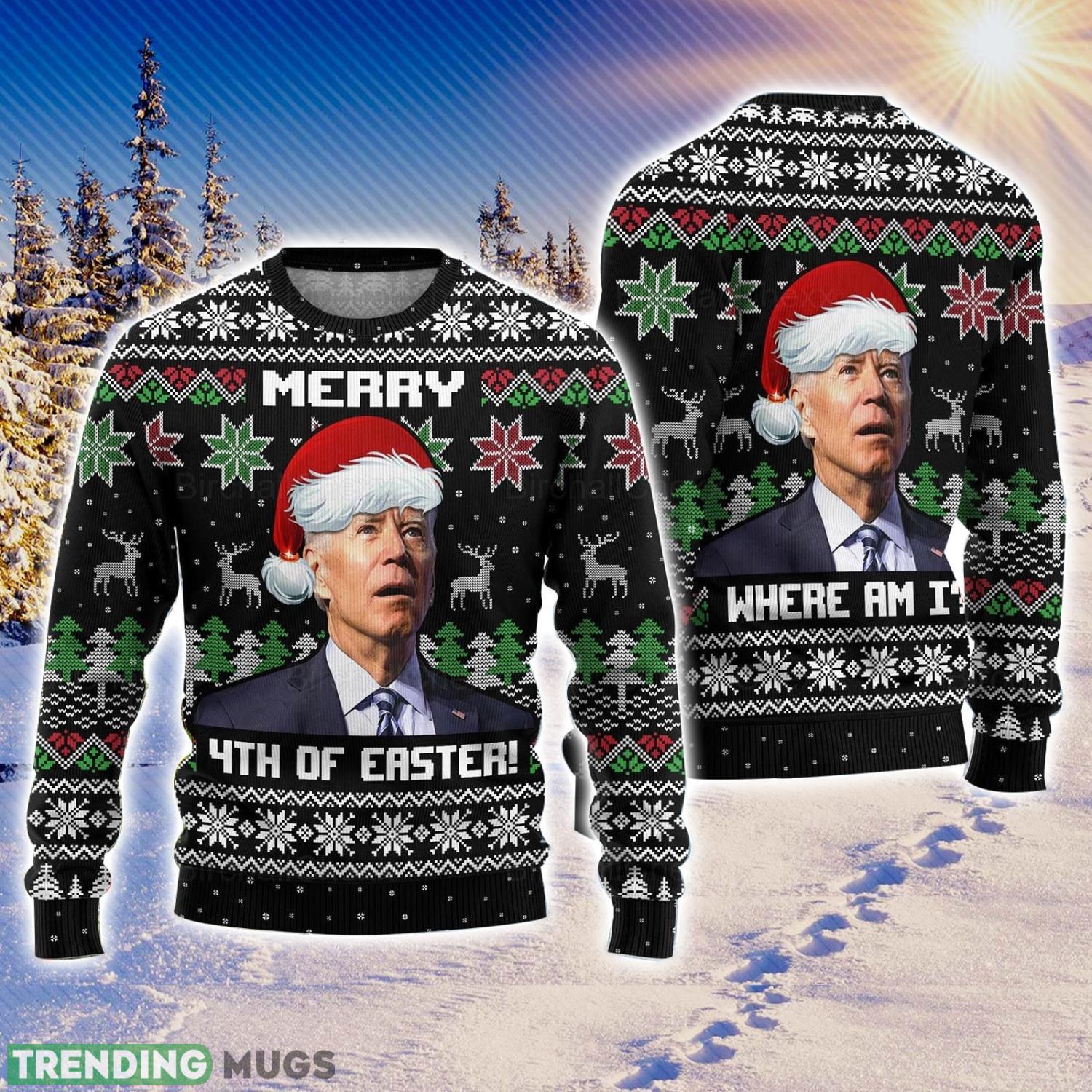 Merry 4th Of Easter Joe Biden Sweater Joe Biden Ugly Christmas Sweater Product Photo 1 Merry 4th Of Easter Joe Biden Sweater Joe Biden Ugly Christmas Sweater Product Photo 1