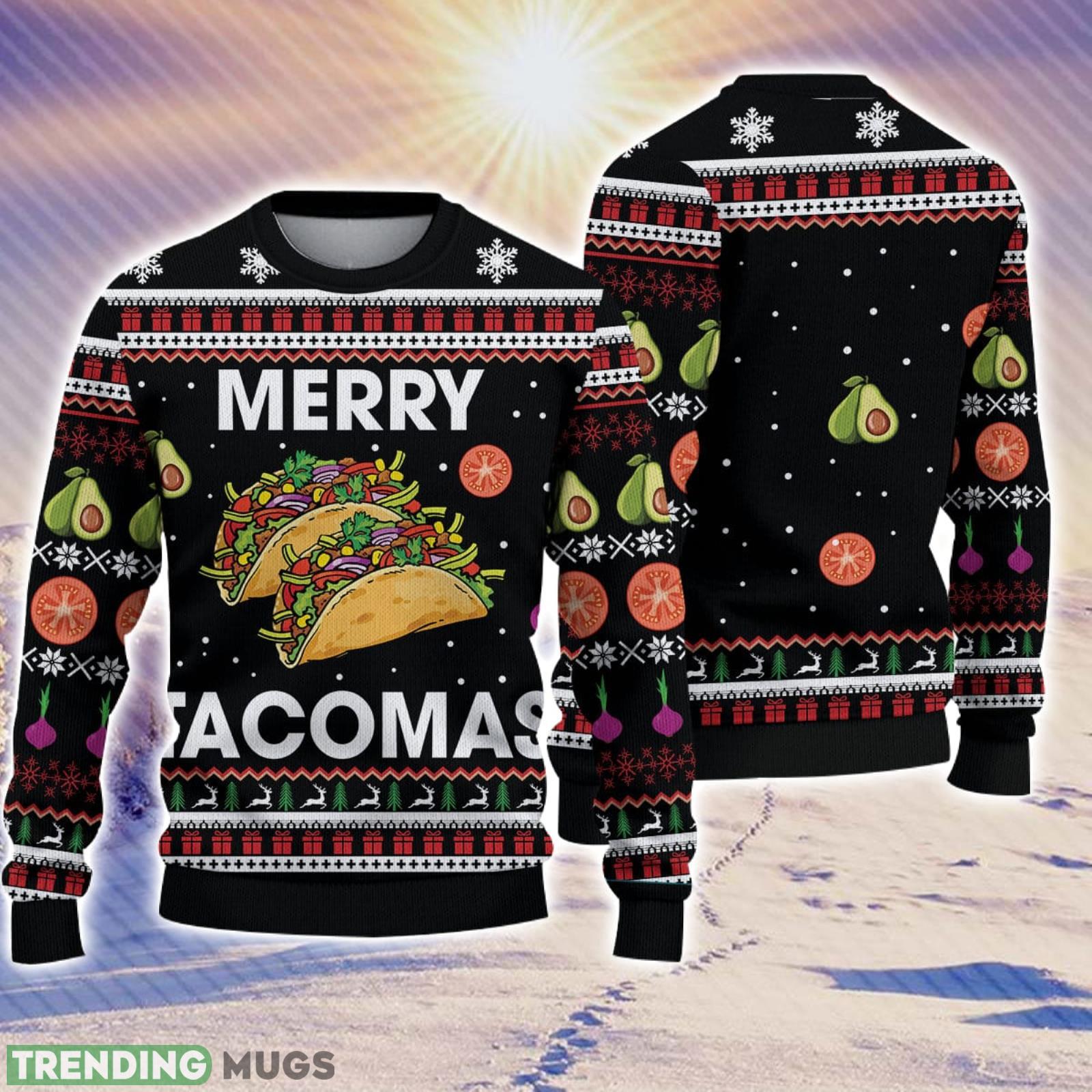 Merry Tacomas Christmas Gift For Holiday Tacos 3D Ugly Christmas Sweater Product Photo 1 Merry Tacomas Christmas Gift For Holiday Tacos 3D Ugly Christmas Sweater Product Photo 1