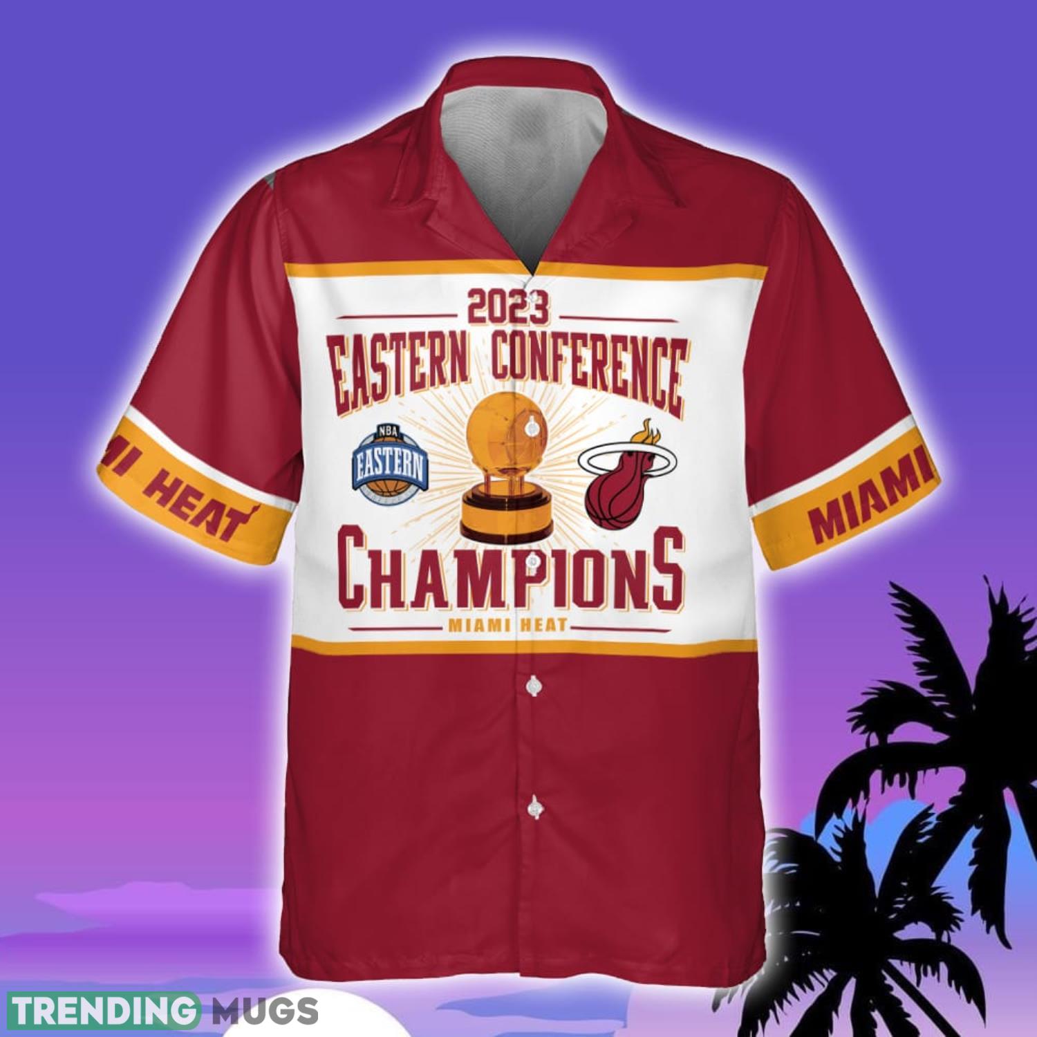 Miami Heat Eastern Conference Champions On Red Background 3D Hawaiian Shirt Summer Sport Gift Hawaiian Shirt Miami Heat Eastern Conference Champions On Red Background 3D Hawaiian Shirt Summer Sport Gift Hawaiian Shirt