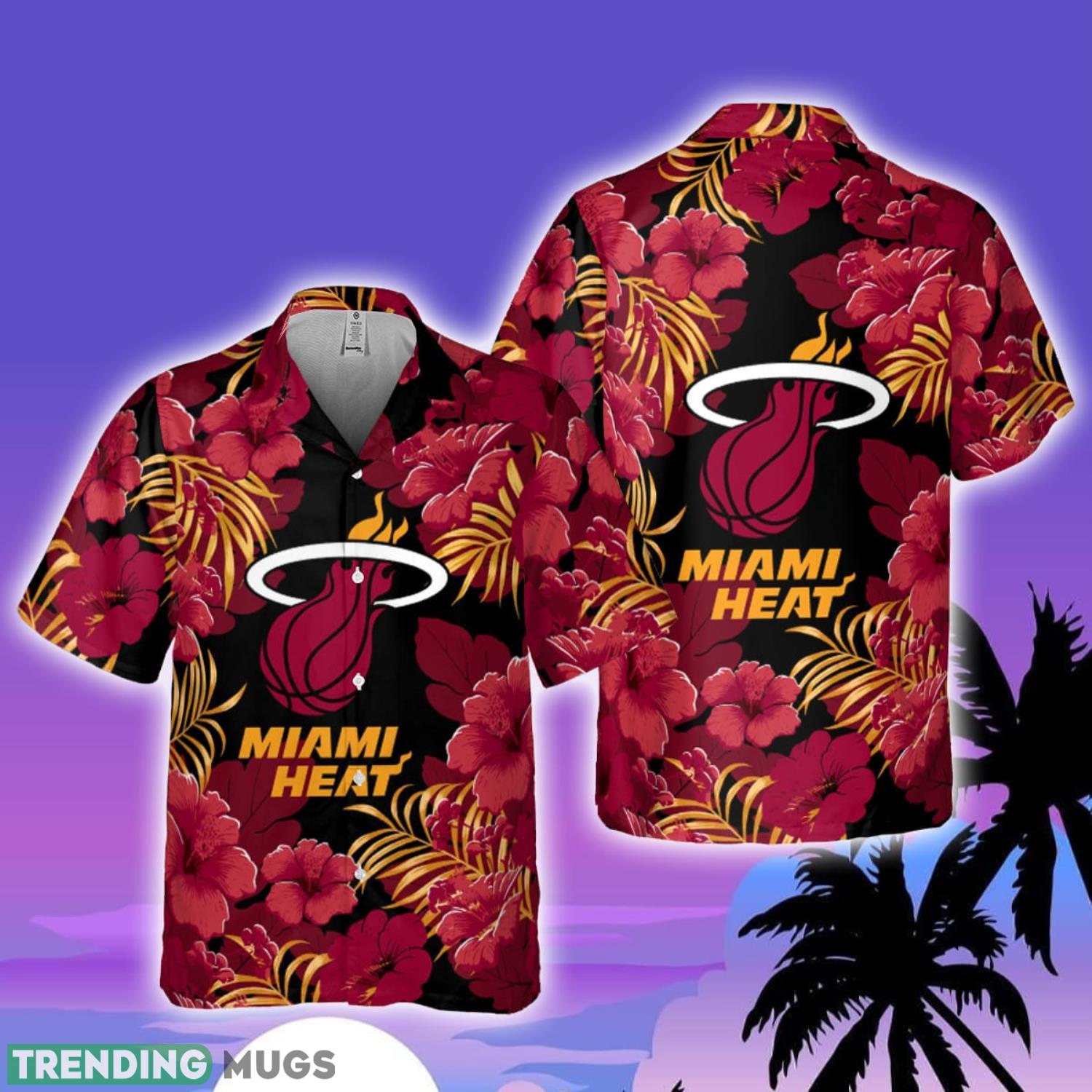 Miami Heat Hibiscus And Tree Tropical Pattern Print Hawaiian Shirt Summer Sport Gift Product Photo 1 Miami Heat Hibiscus And Tree Tropical Pattern Print Hawaiian Shirt Summer Sport Gift Product Photo 1