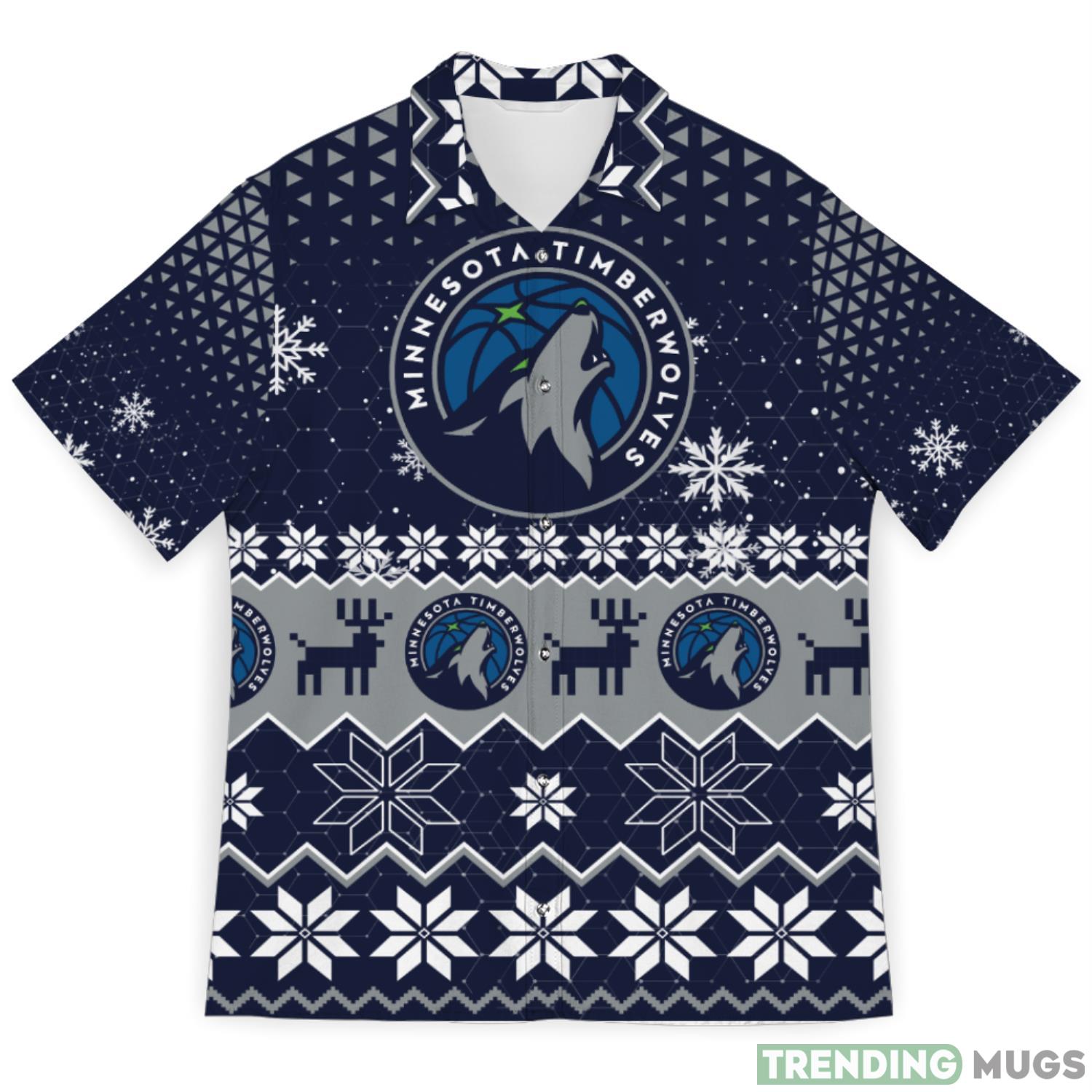 Minnesota Timberwolves Sports Football Snowflake Pattern 3D Hawaiian Shirt Christmas Gift Product Photo 1 Minnesota Timberwolves Sports Football Snowflake Pattern 3D Hawaiian Shirt Christmas Gift Product Photo 1