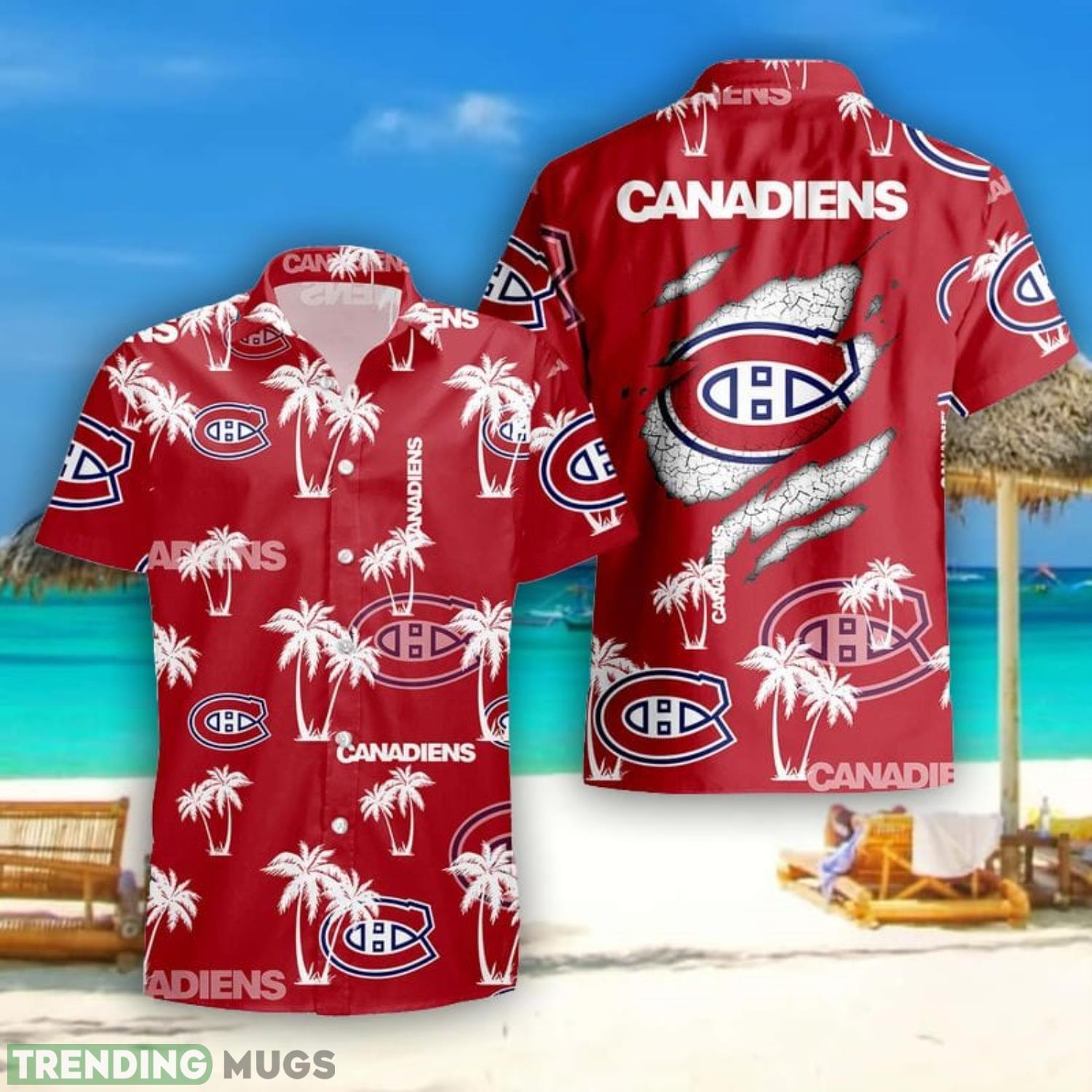 Montreal Canadiens Palm Tree Pattern Hawaii Shirt Beach Summer Gift Product Photo 1 Montreal Canadiens Palm Tree Pattern Hawaii Shirt Beach Summer Gift Product Photo 1