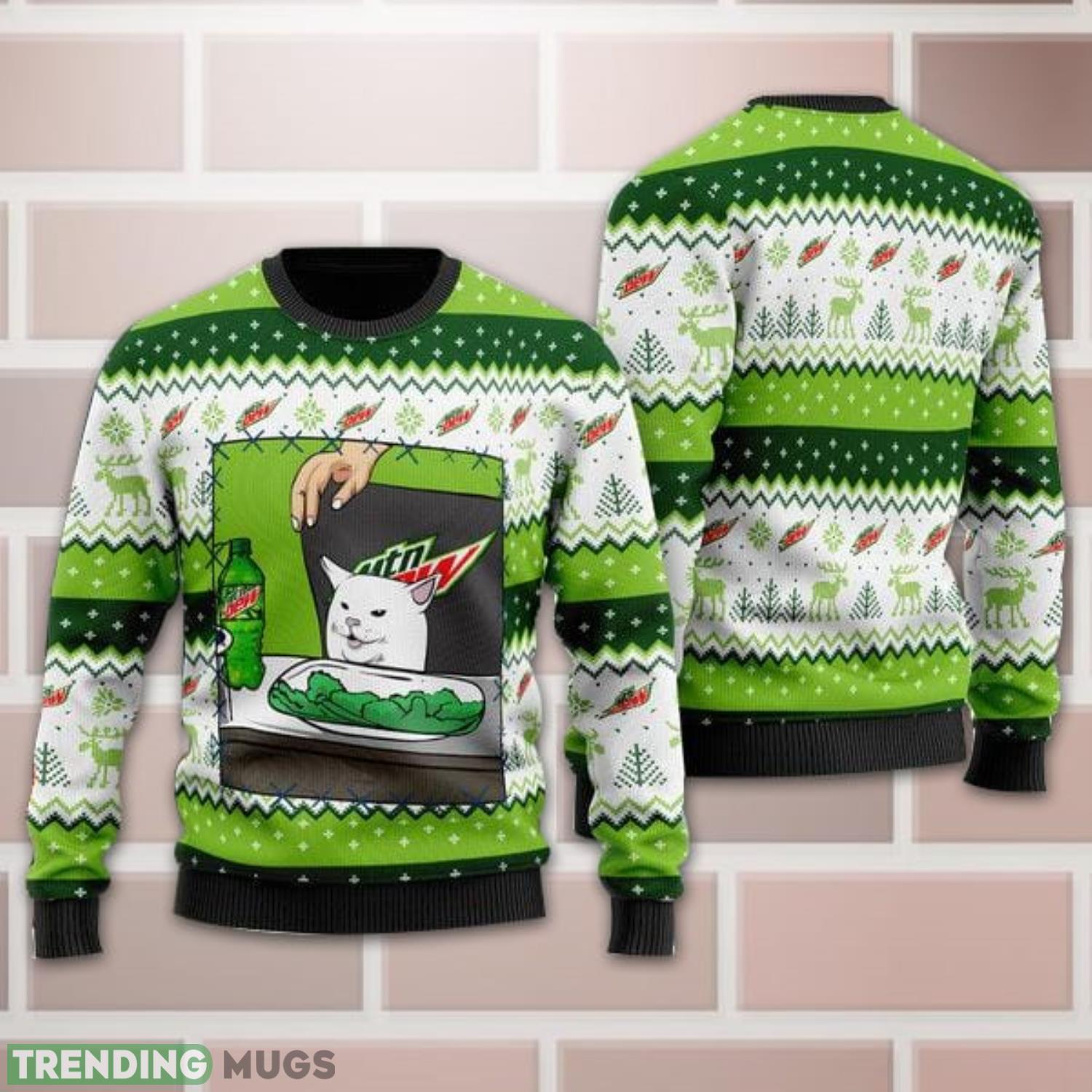 Mountain Dew Cat Meme Ugly Christmas Sweater All Over Print Christmas Gift Product Photo 1 Mountain Dew Cat Meme Ugly Christmas Sweater All Over Print Christmas Gift Product Photo 1