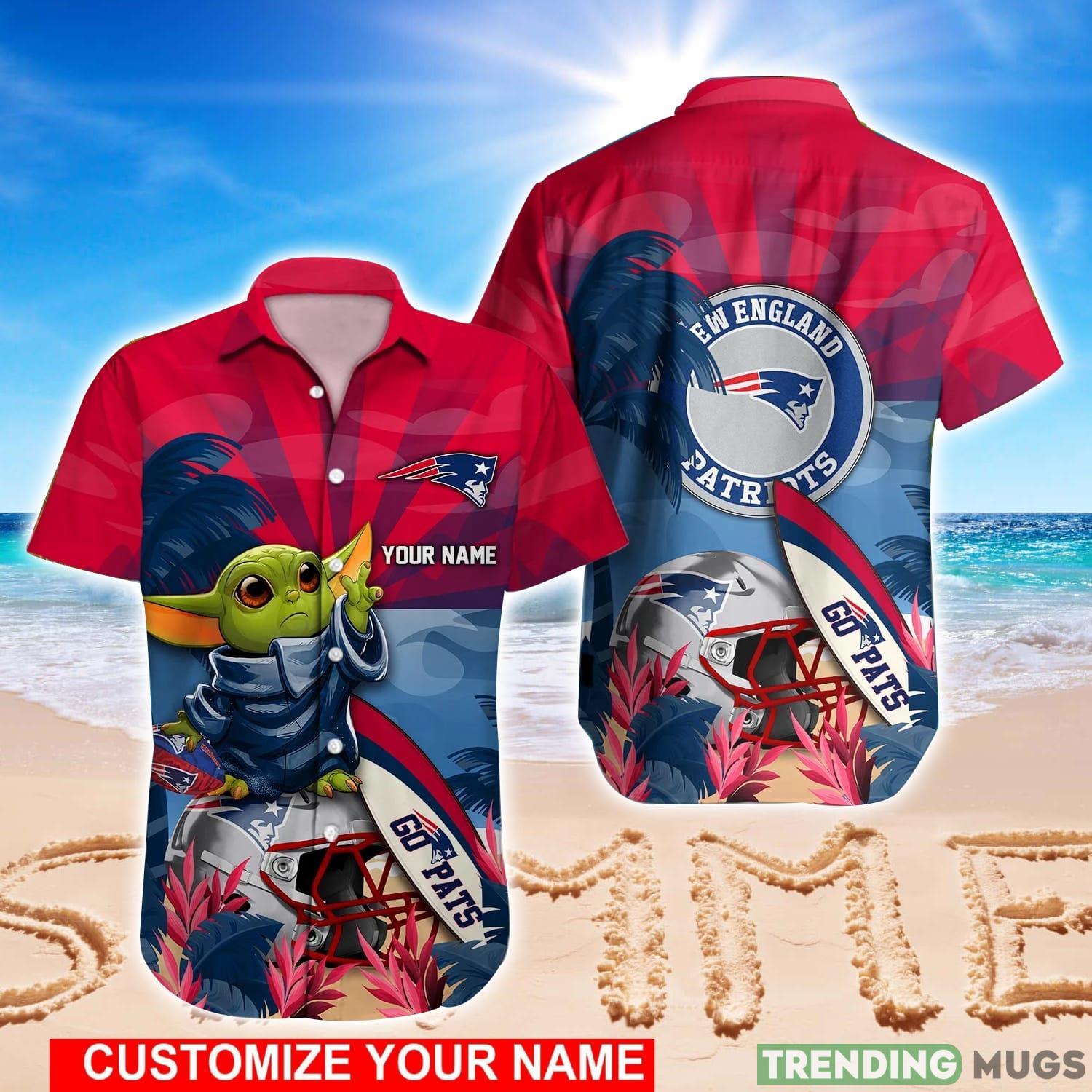 New England Patriots NFL Baby Yoda Hawaiian shirt Custom Name Special Summer Gift For Fans Product Photo 1 New England Patriots NFL Baby Yoda Hawaiian shirt Custom Name Special Summer Gift For Fans Product Photo 1