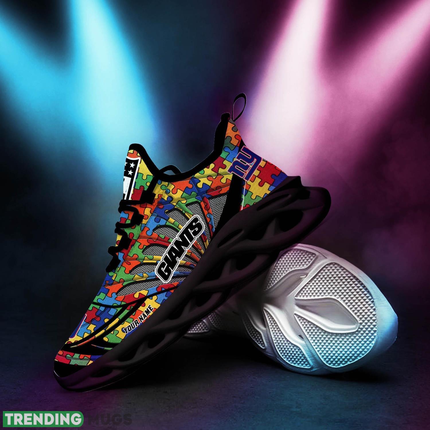 New York Giants Autism NFL Personalized Name Max Soul Shoes Max Soul New York Giants Autism NFL Personalized Name Max Soul Shoes Max Soul