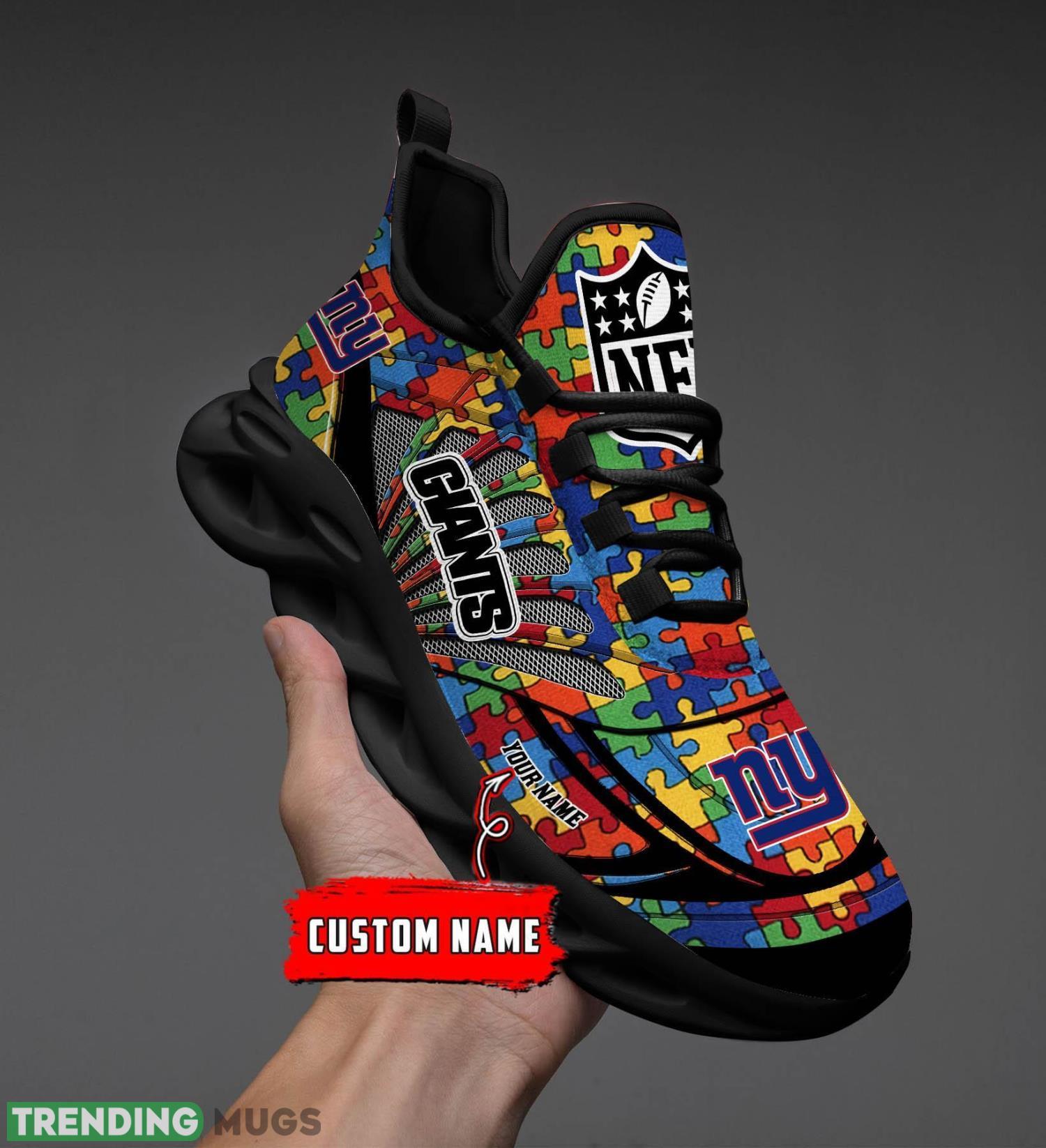 New York Giants Autism NFL Personalized Name Max Soul Shoes Product Photo 1 New York Giants Autism NFL Personalized Name Max Soul Shoes Product Photo 1